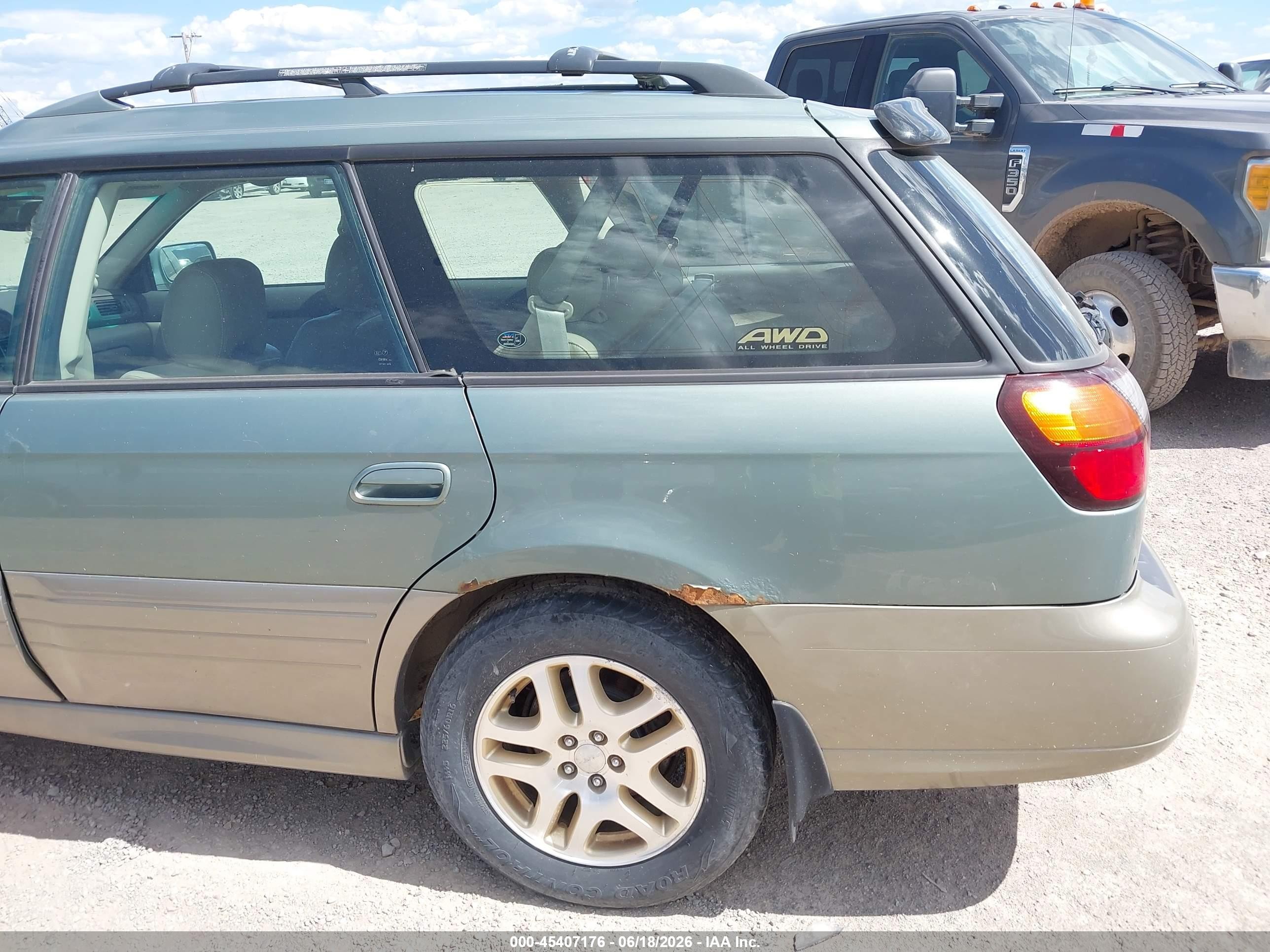 2003 Subaru Outback Limited Green vin: 4S3BH686537651097