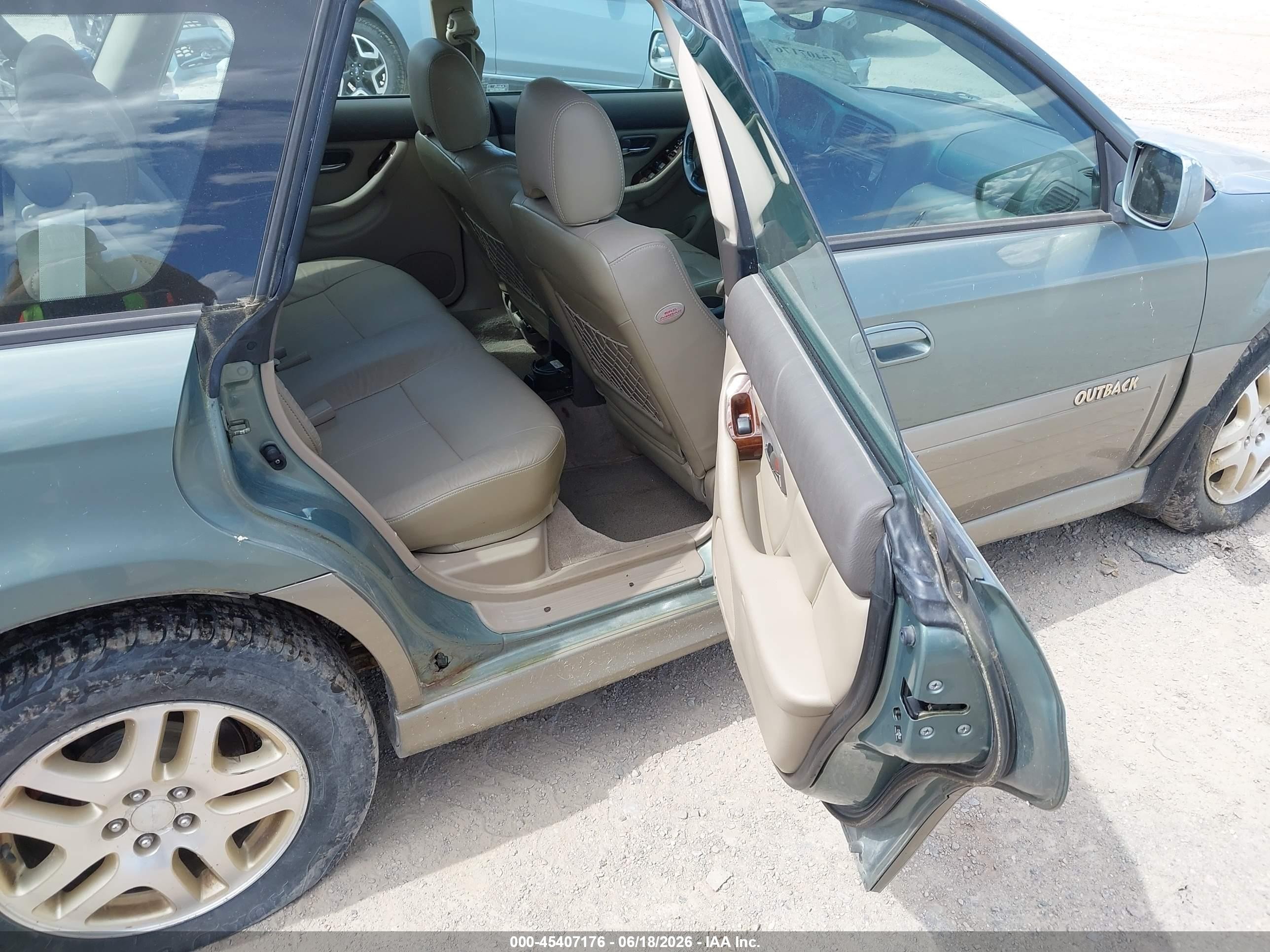 2003 Subaru Outback Limited Green vin: 4S3BH686537651097