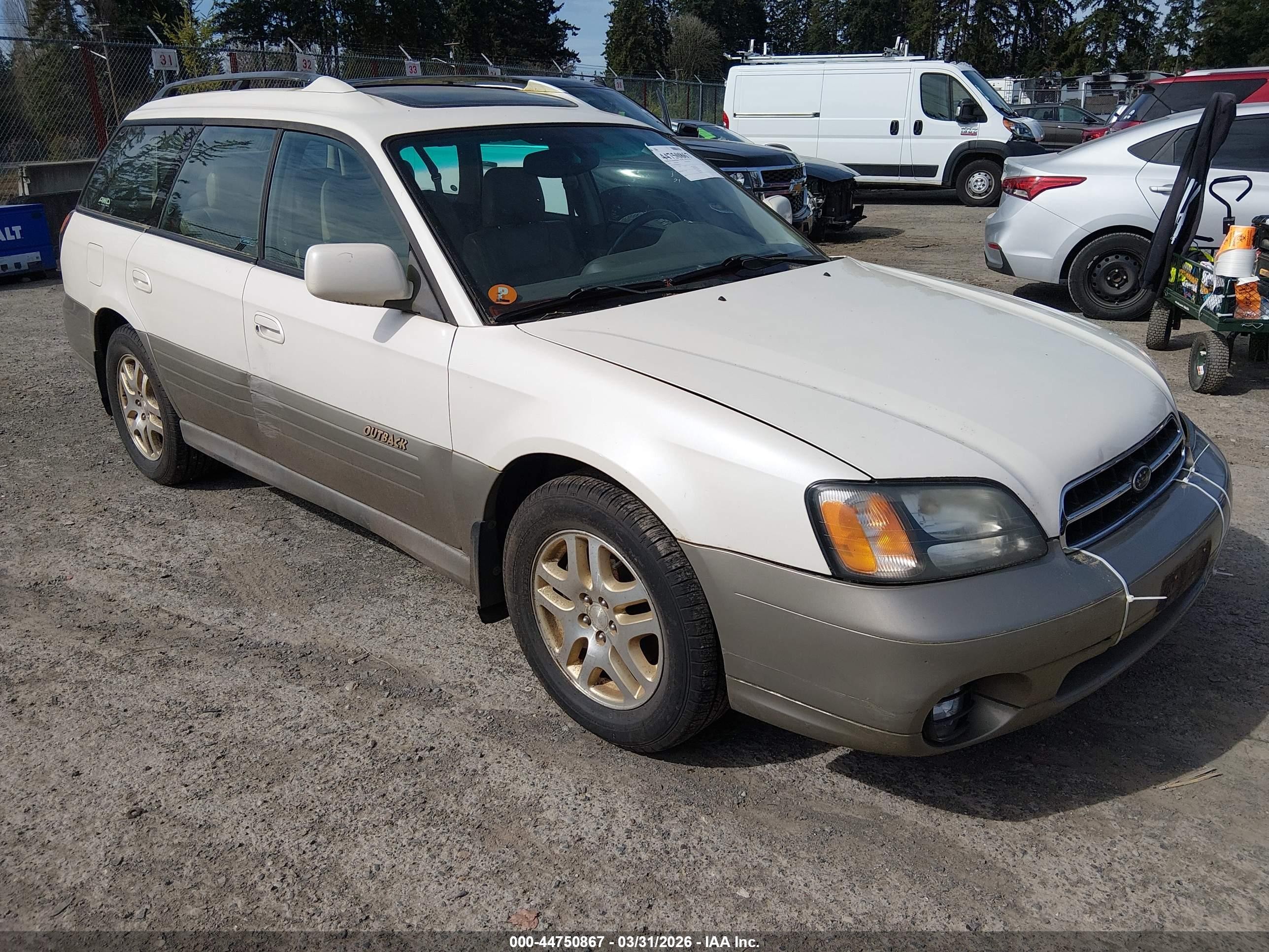 2002 Subaru Outback Limited Cream vin: 4S3BH686926653505