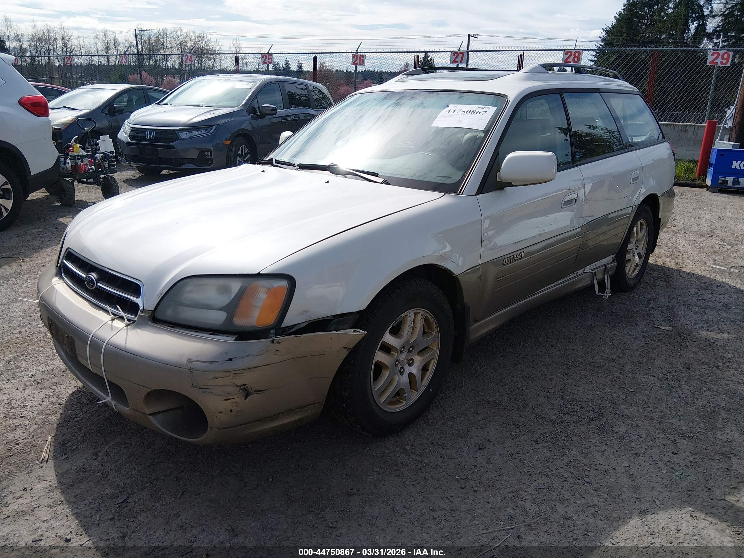 2002 Subaru Outback Limited Cream vin: 4S3BH686926653505
