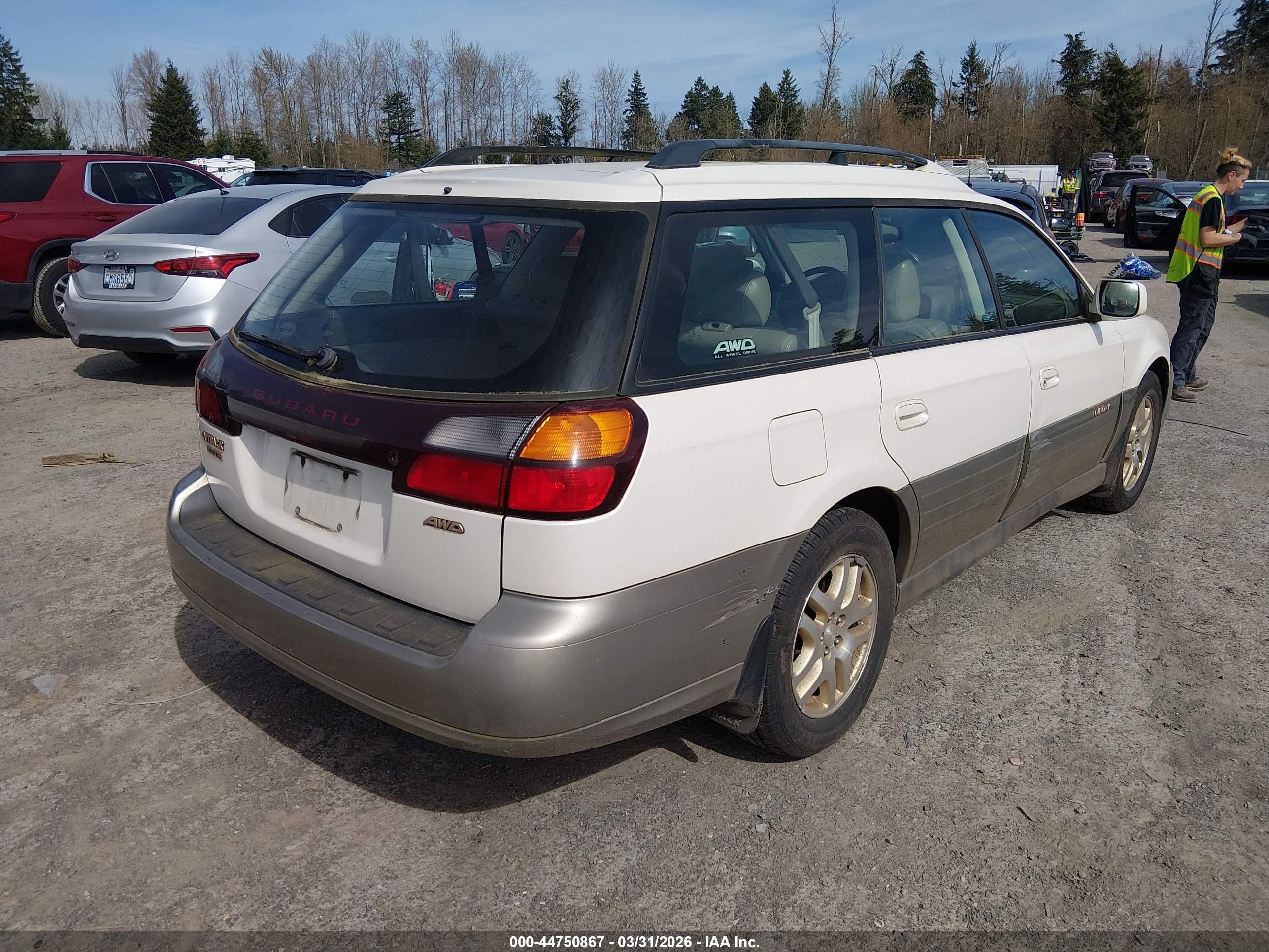 2002 Subaru Outback Limited Cream vin: 4S3BH686926653505