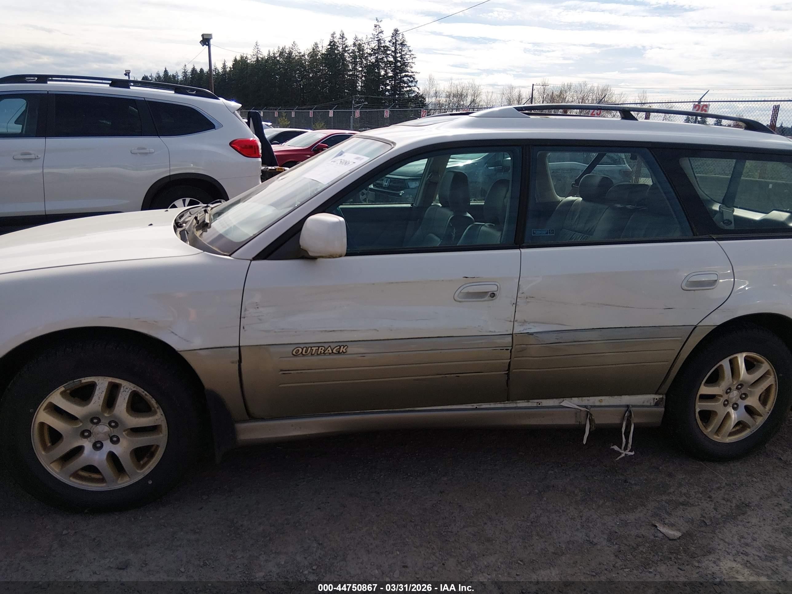 2002 Subaru Outback Limited Cream vin: 4S3BH686926653505