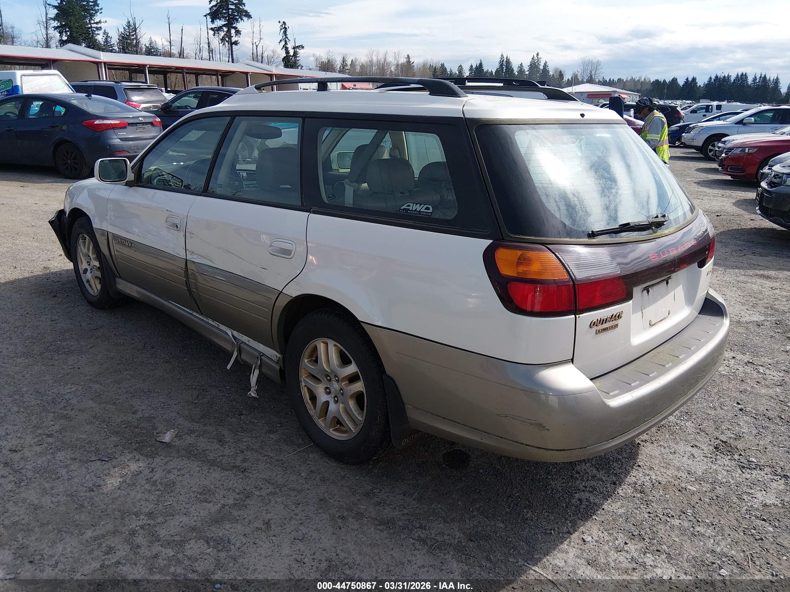 2002 Subaru Outback Limited Cream vin: 4S3BH686926653505