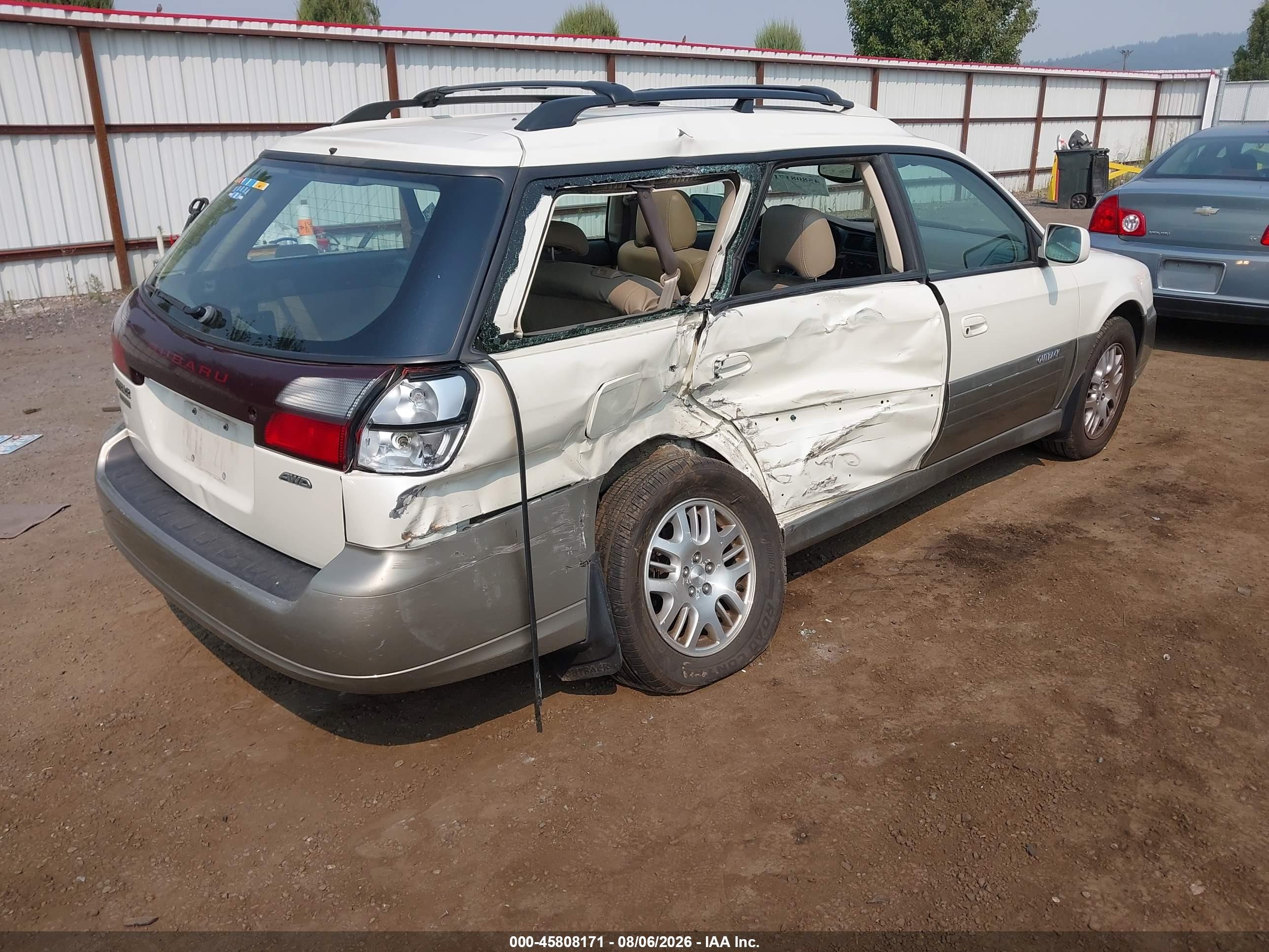 2004 Subaru Outback Limited White vin: 4S3BH686947623286