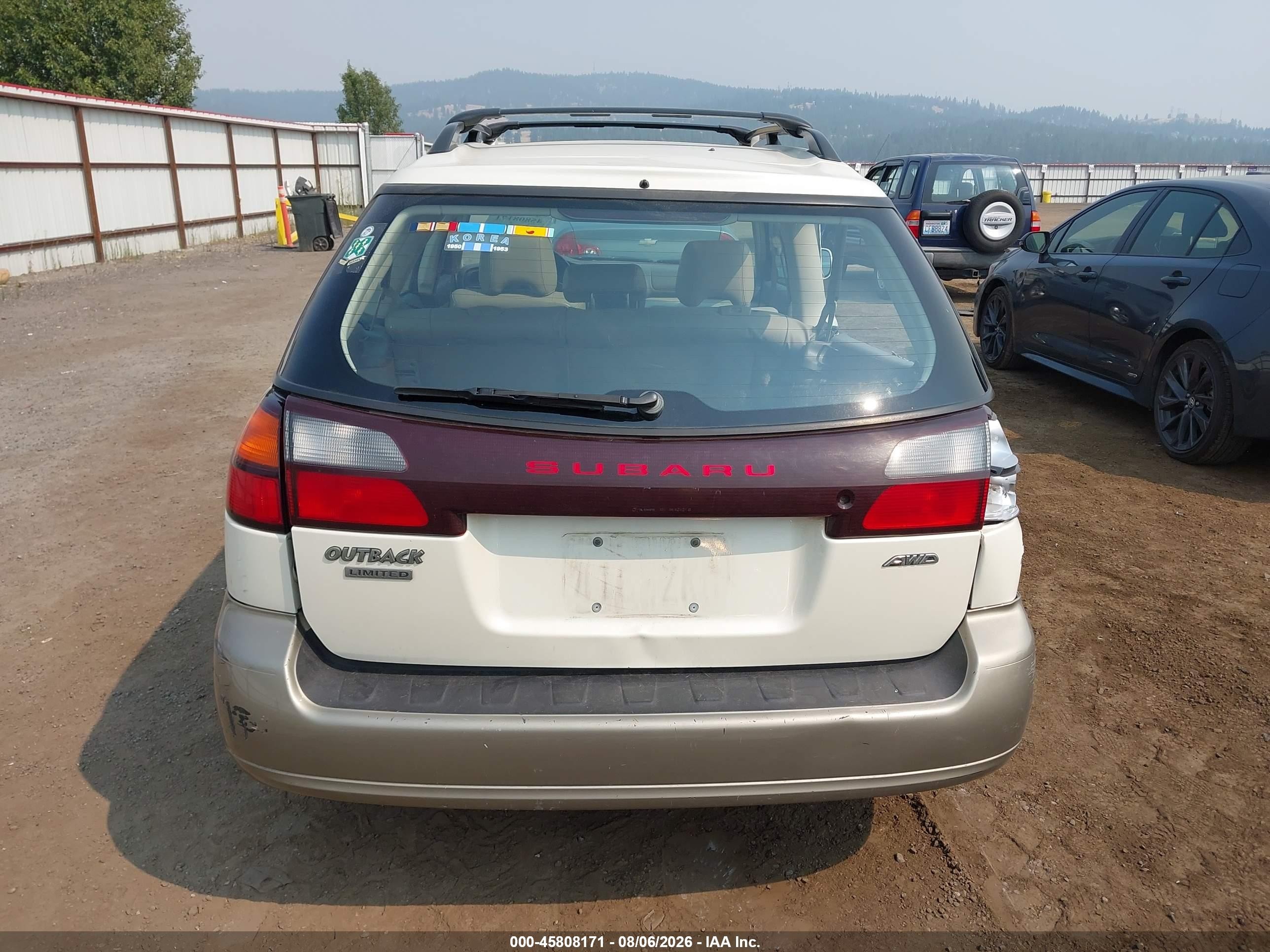 2004 Subaru Outback Limited White vin: 4S3BH686947623286