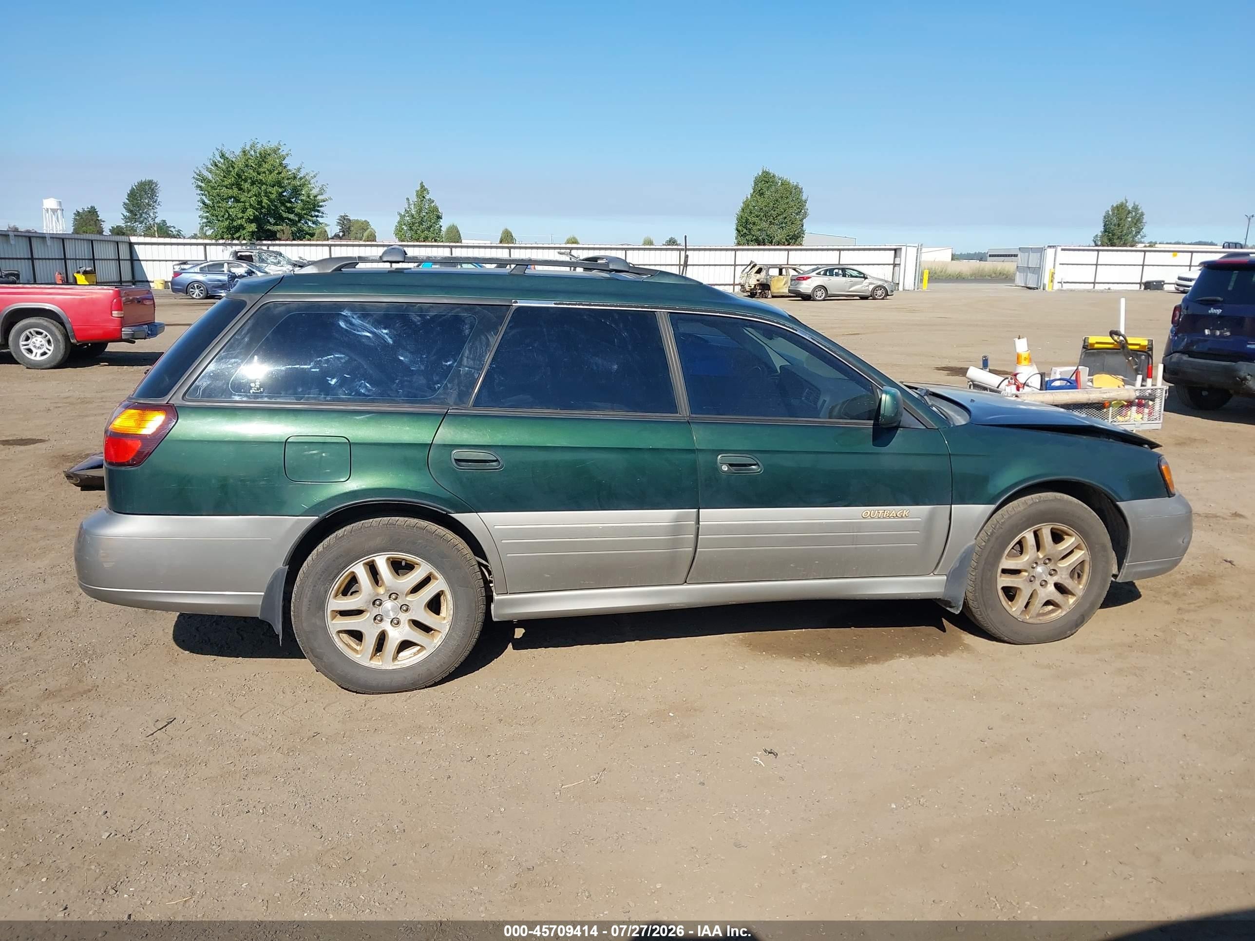 2000 Subaru Outback Limited Green vin: 4S3BH6869Y7607630