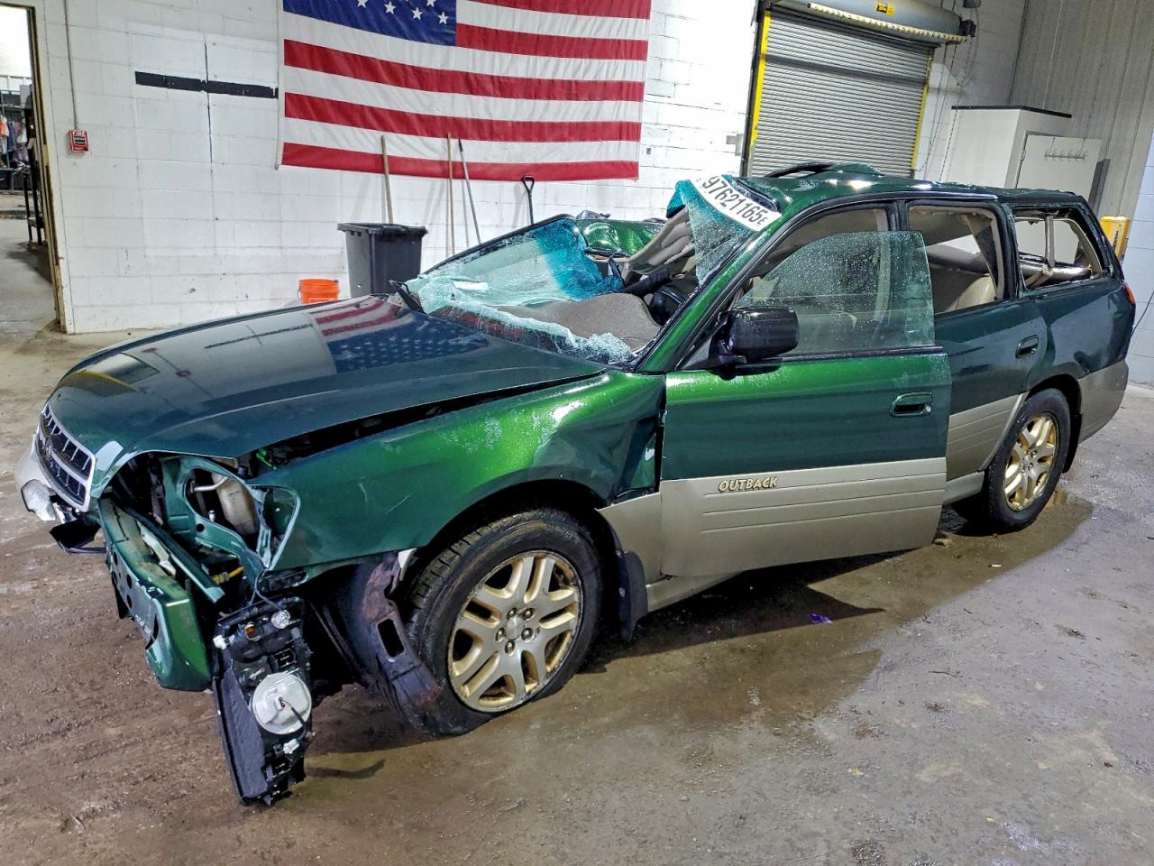 2000 Subaru Legacy Outback Limited Green vin: 4S3BH686XY6658429