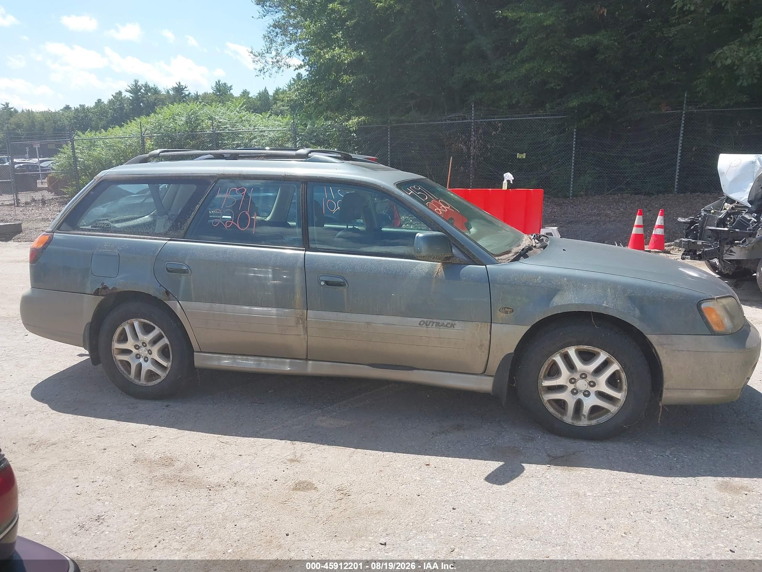2001 Subaru Outback H6-3.0 Green vin: 4S3BH806117678821