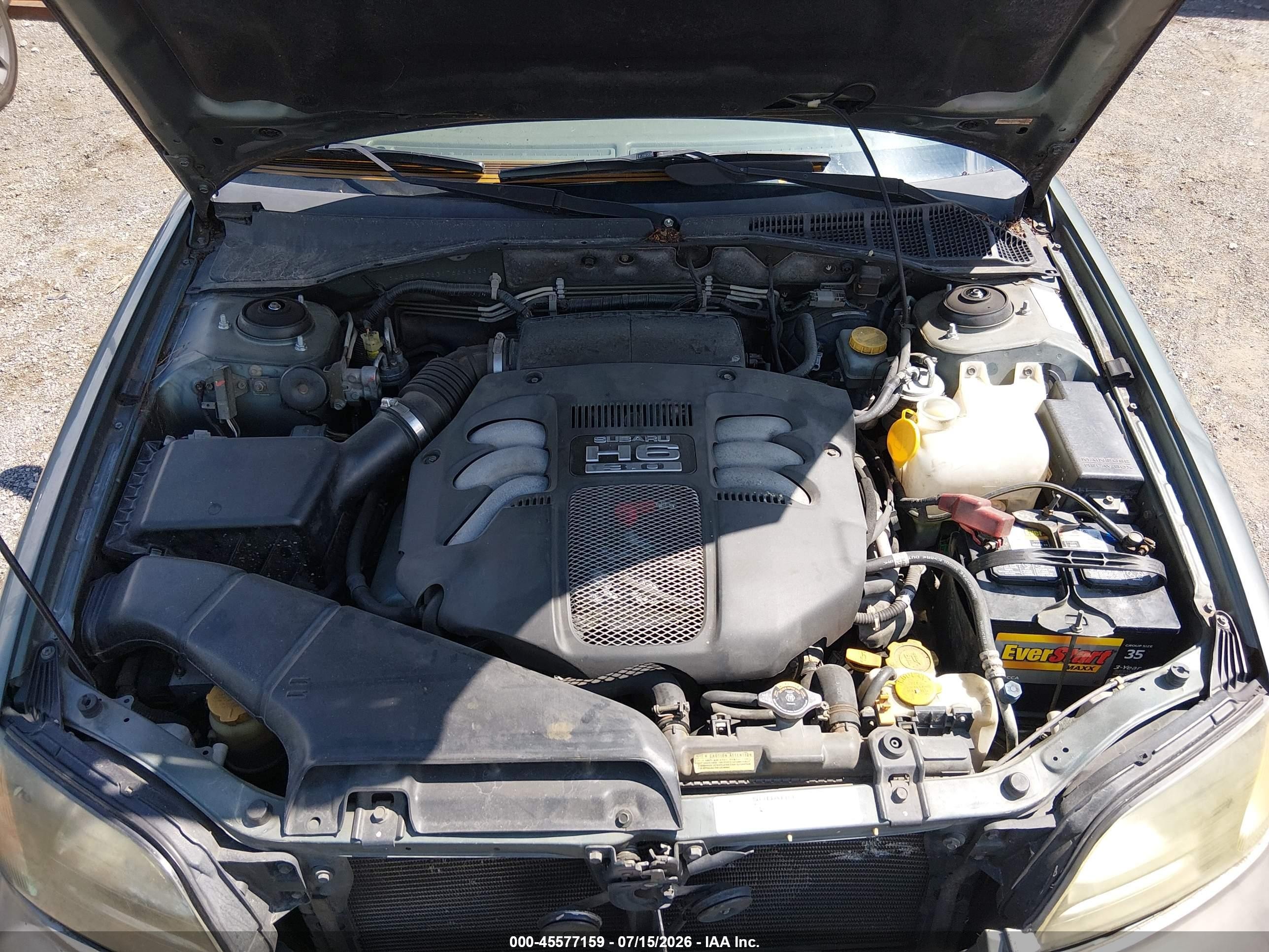 2001 Subaru Outback H6-3.0 Gray vin: 4S3BH806317664662