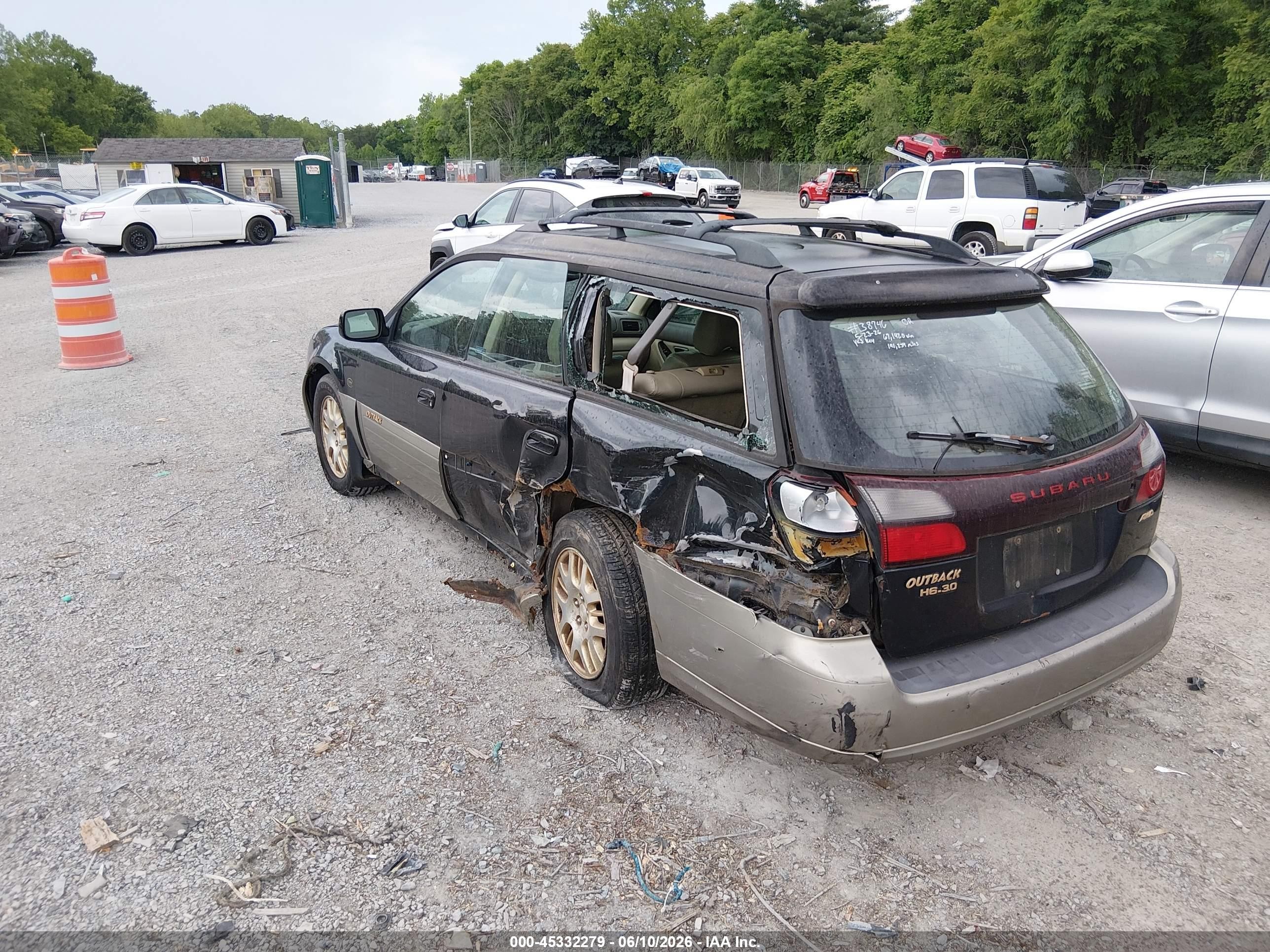 2001 Subaru Outback H6-3.0 Black vin: 4S3BH806317671420