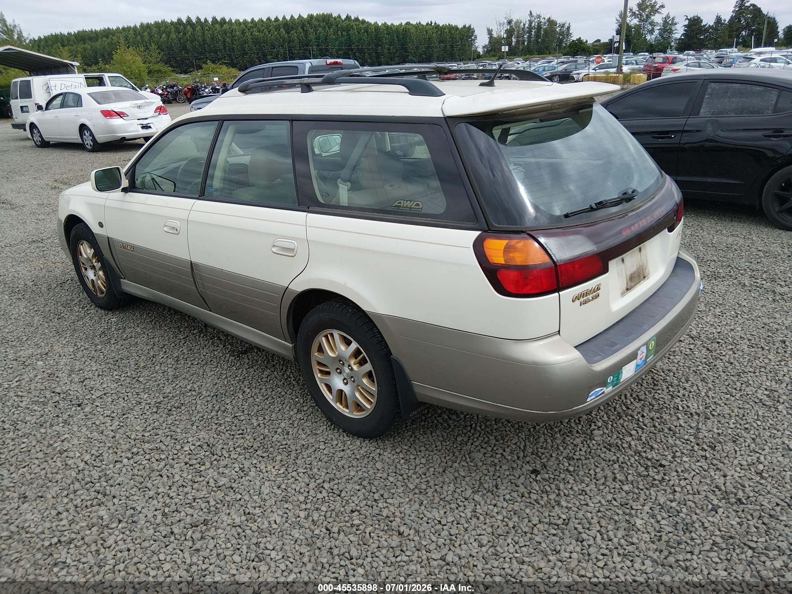 2003 Subaru Outback H6-3.0 L.l. Bean Edition White vin: 4S3BH806337612788