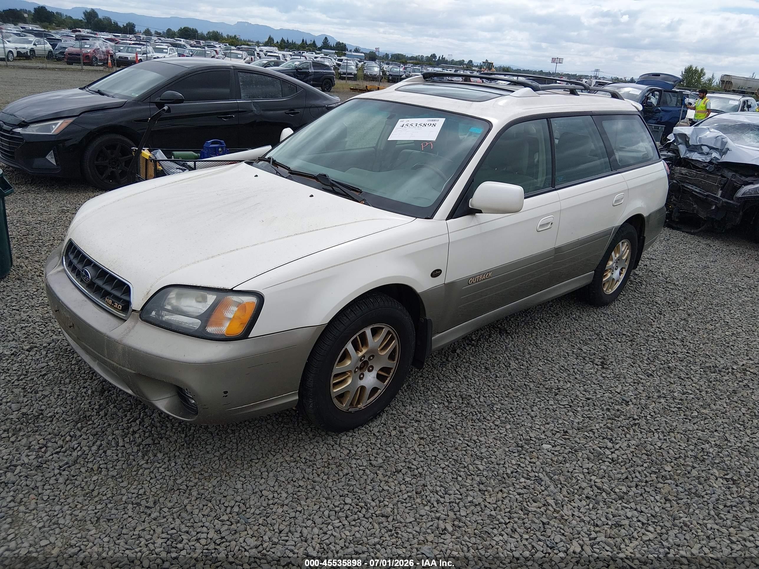 2003 Subaru Outback H6-3.0 L.l. Bean Edition White vin: 4S3BH806337612788
