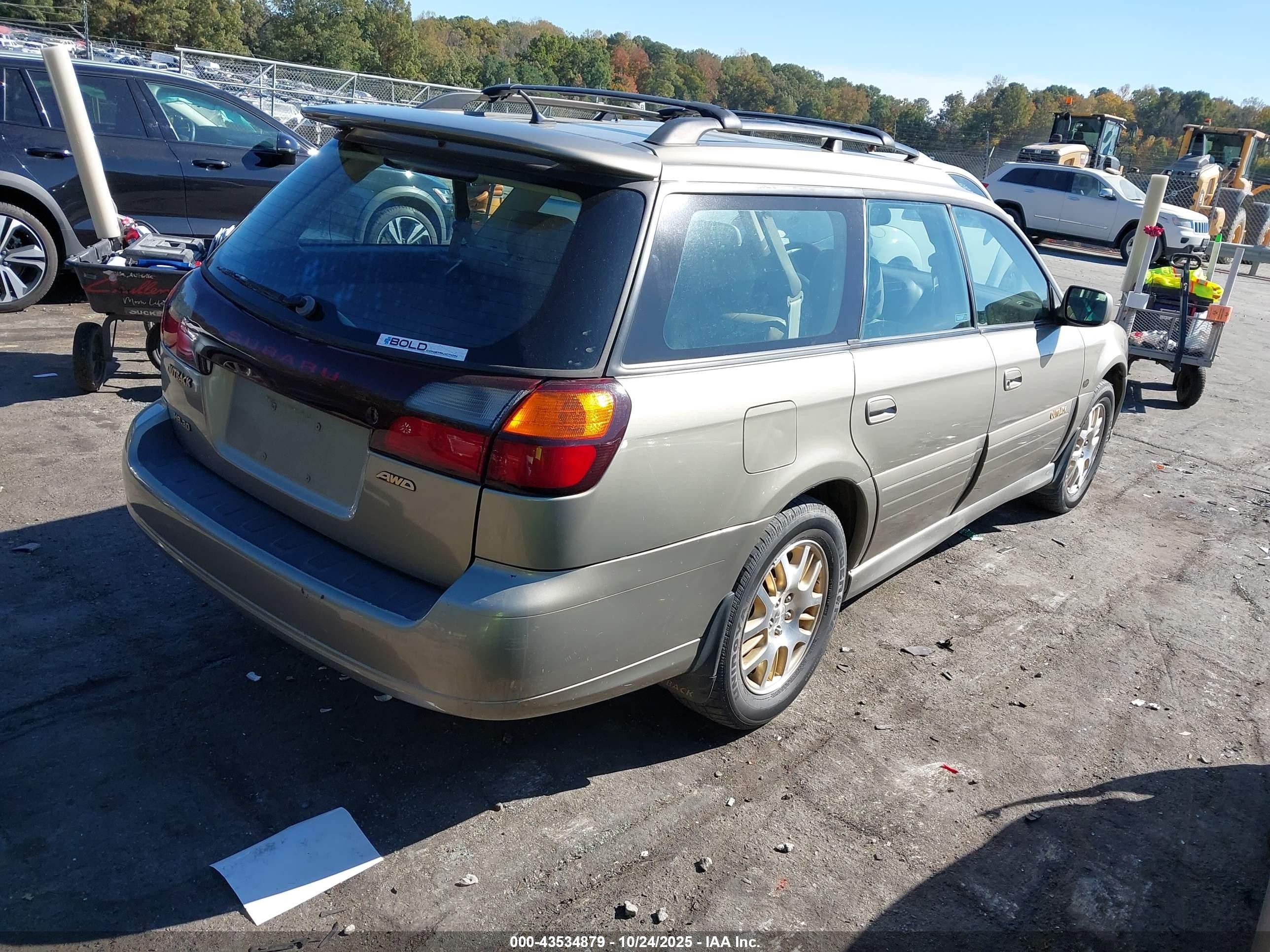 2003 Subaru Outback H6-3.0 L.l. Bean Edition Gold vin: 4S3BH806337617330