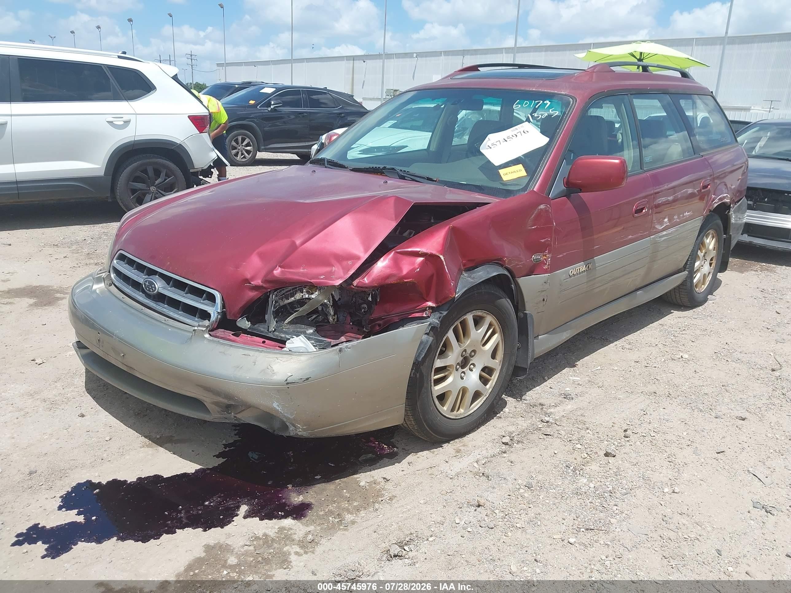 2002 Subaru Outback H6-3.0 L.l. Bean Edition Red vin: 4S3BH806527602505