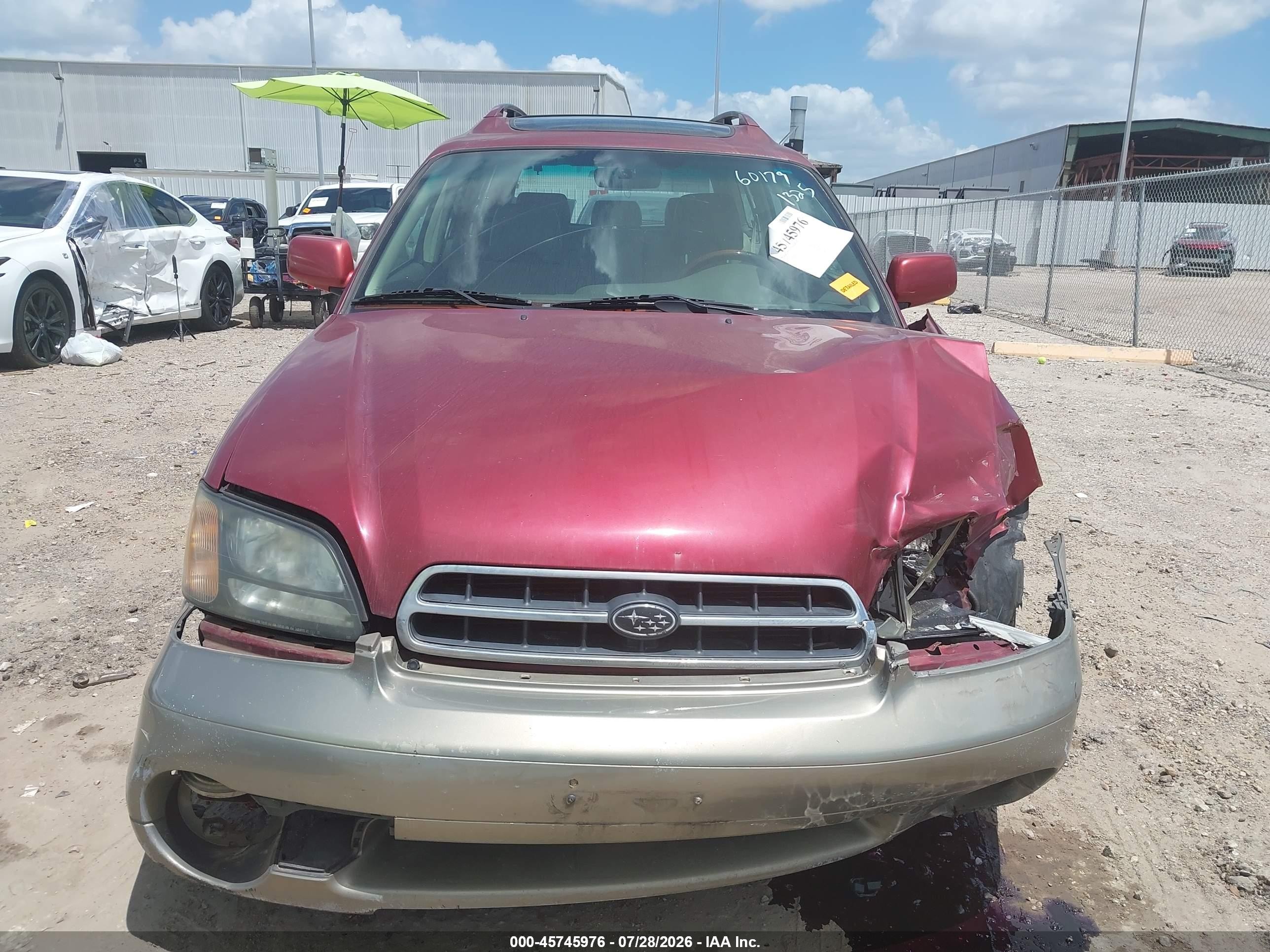 2002 Subaru Outback H6-3.0 L.l. Bean Edition Red vin: 4S3BH806527602505