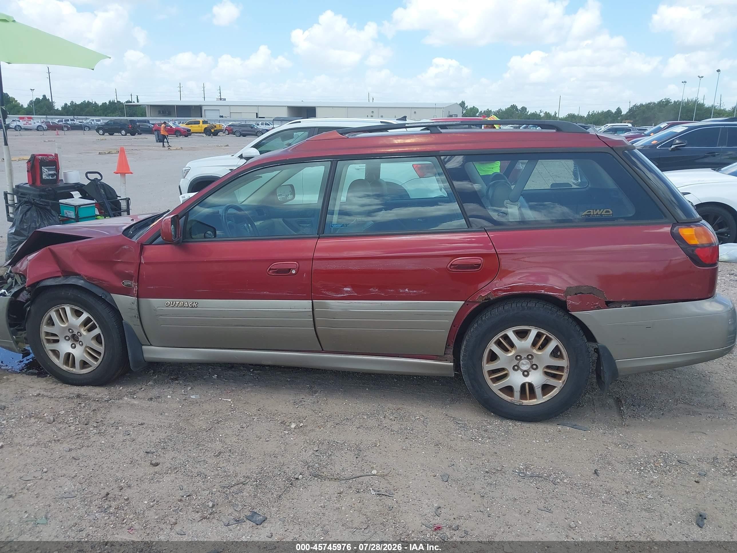 2002 Subaru Outback H6-3.0 L.l. Bean Edition Red vin: 4S3BH806527602505