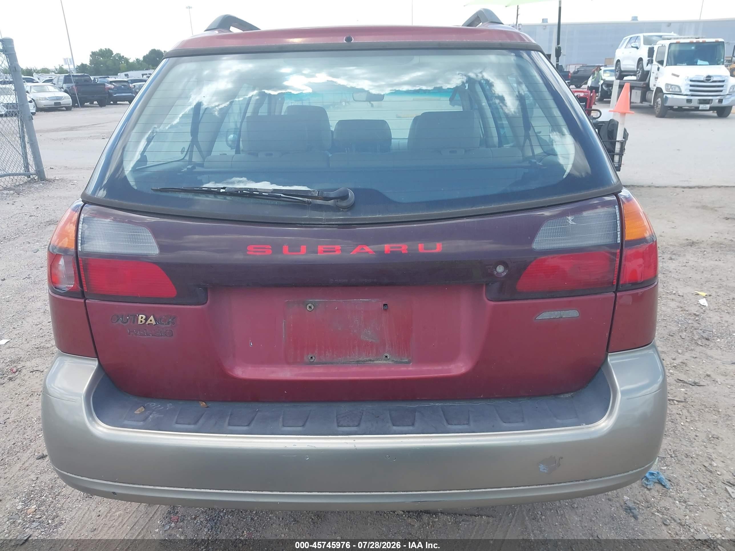 2002 Subaru Outback H6-3.0 L.l. Bean Edition Red vin: 4S3BH806527602505