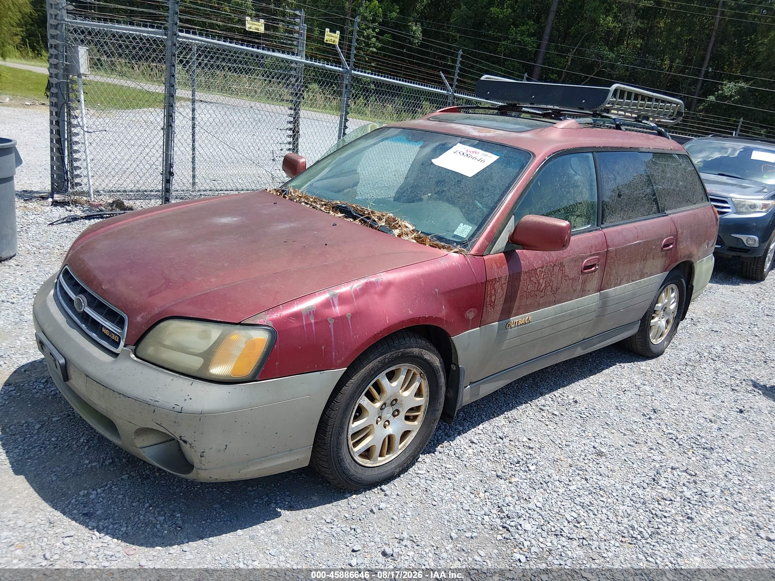 2002 Subaru Outback H6-3.0 L.l. Bean Edition Red vin: 4S3BH806527624066