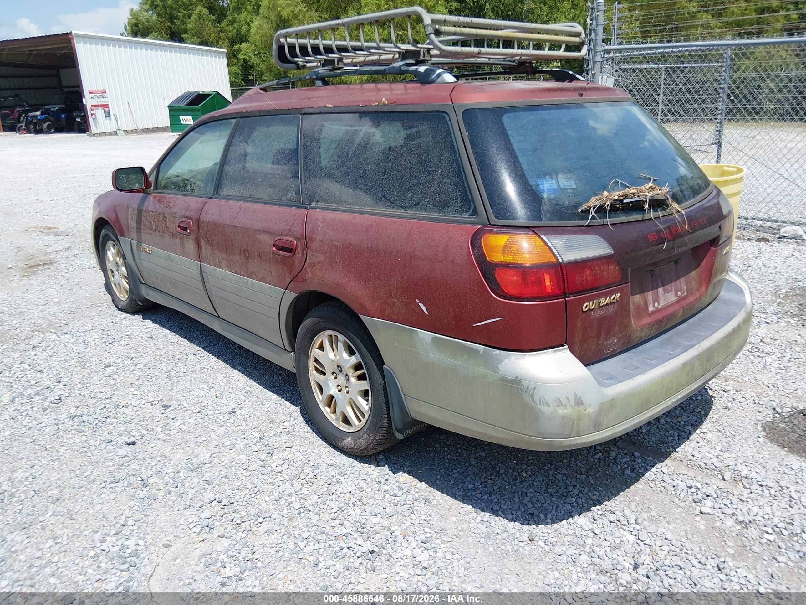2002 Subaru Outback H6-3.0 L.l. Bean Edition Red vin: 4S3BH806527624066