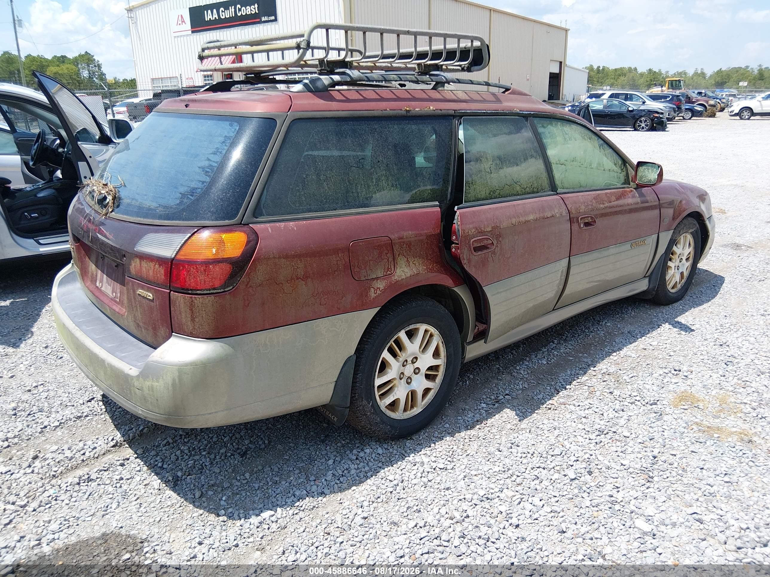 2002 Subaru Outback H6-3.0 L.l. Bean Edition Red vin: 4S3BH806527624066