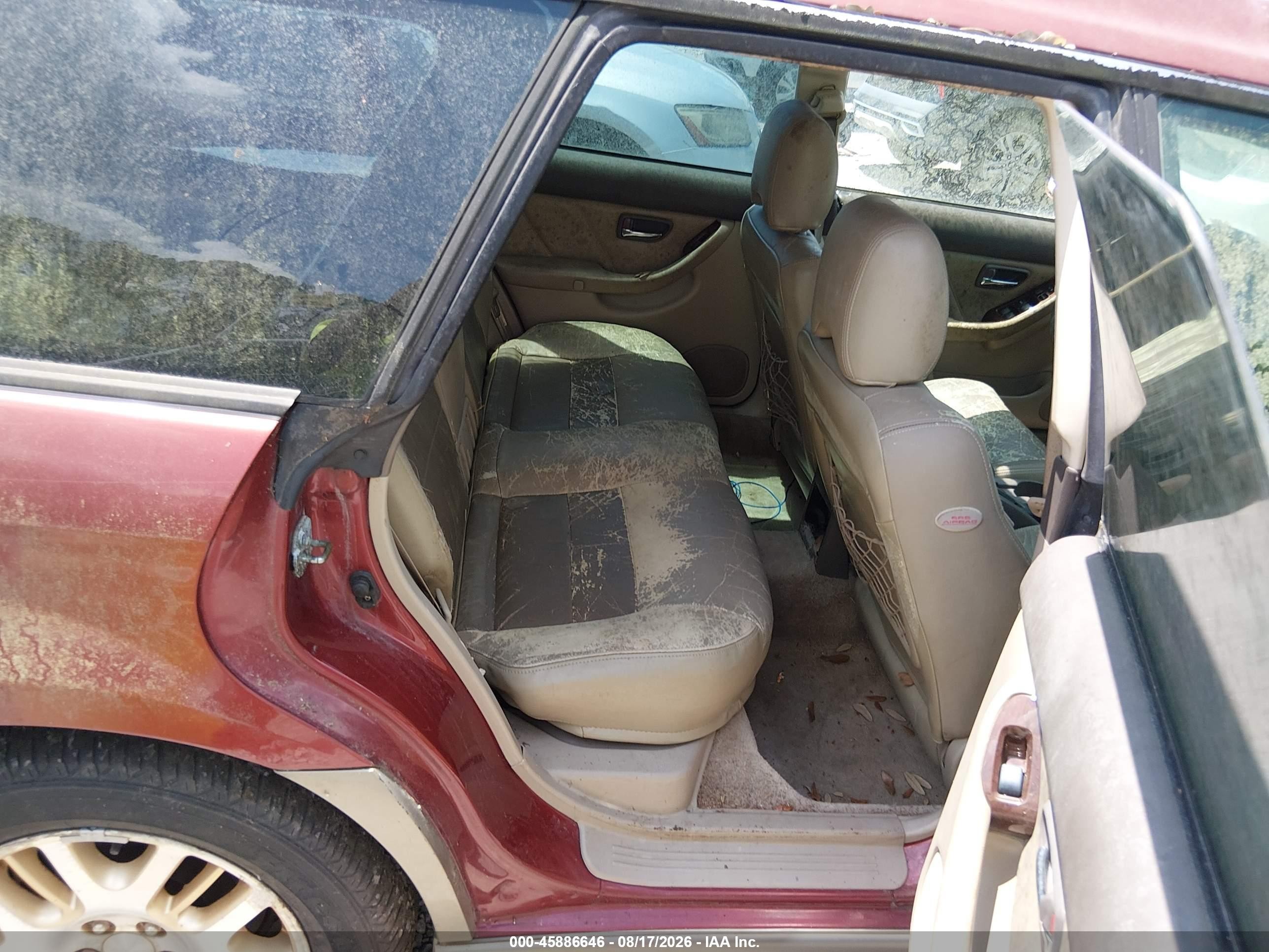 2002 Subaru Outback H6-3.0 L.l. Bean Edition Red vin: 4S3BH806527624066