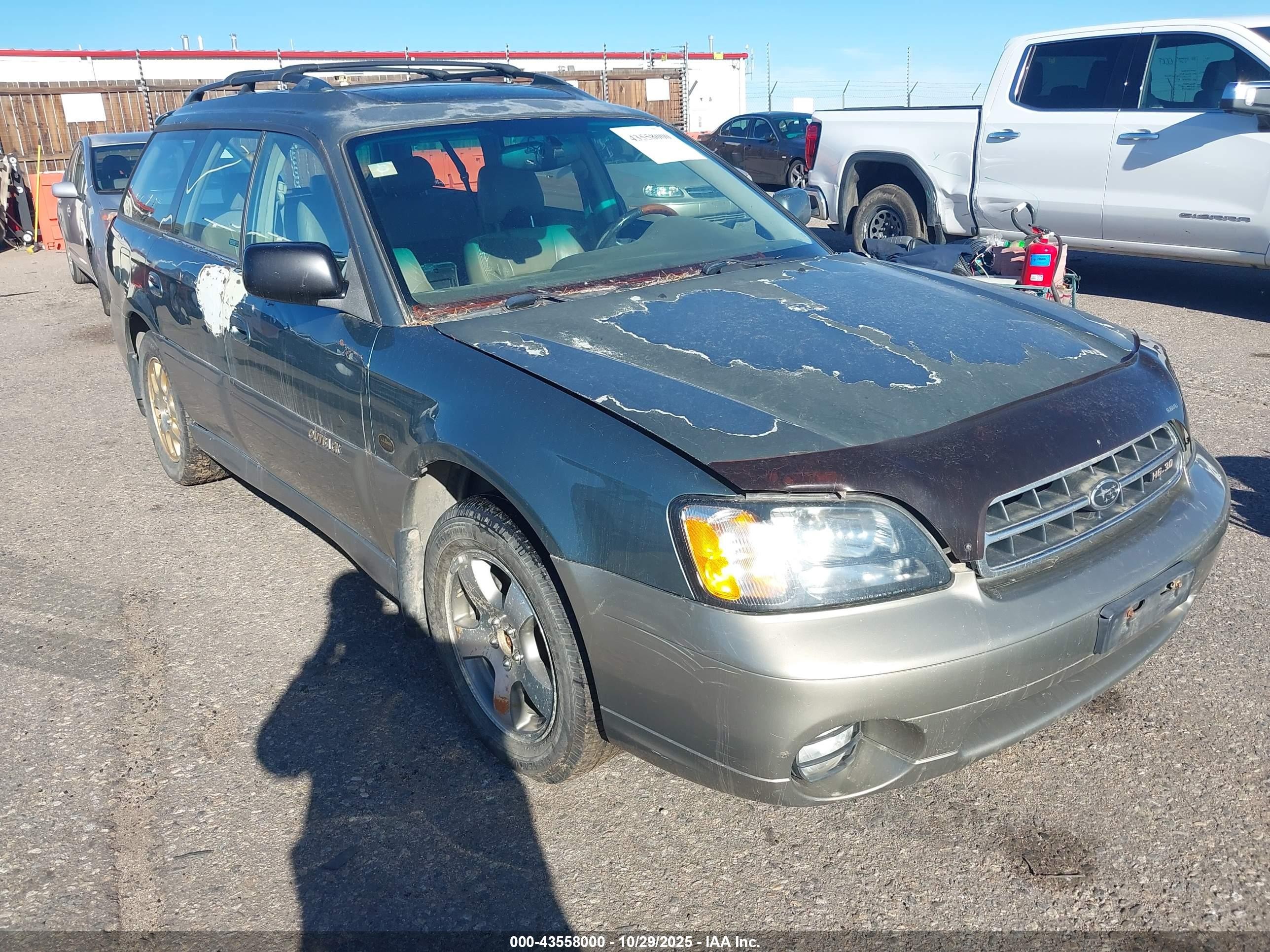 2002 Subaru Outback H6-3.0 L.l. Bean Edition Зеленый vin: 4S3BH806827603955