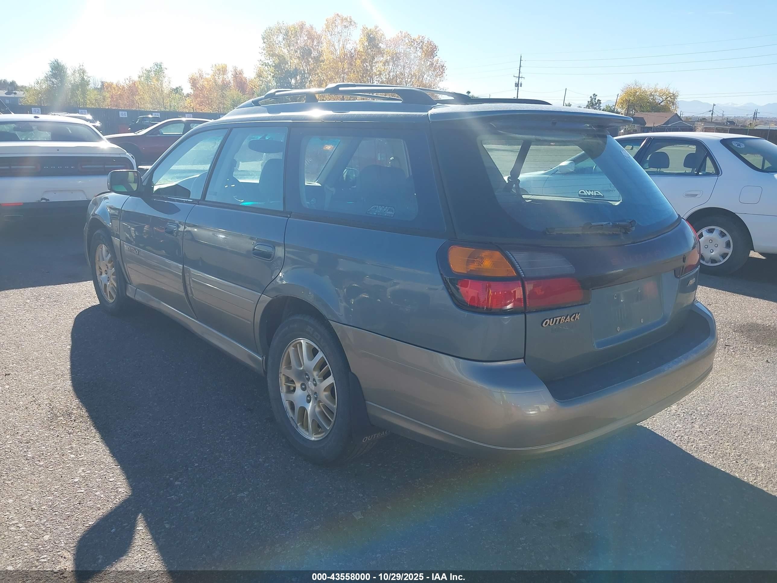 2002 Subaru Outback H6-3.0 L.l. Bean Edition Green vin: 4S3BH806827603955