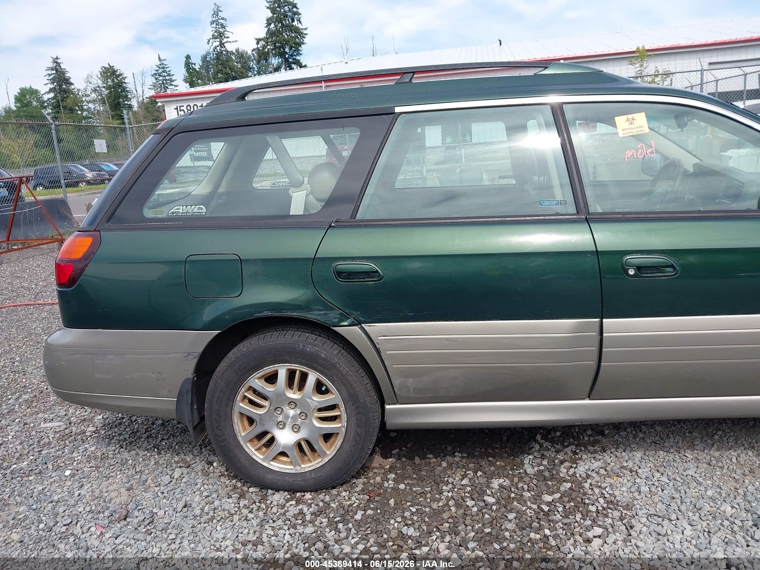 2002 Subaru Outback H6-3.0 L.l. Bean Edition Green vin: 4S3BH806827617581