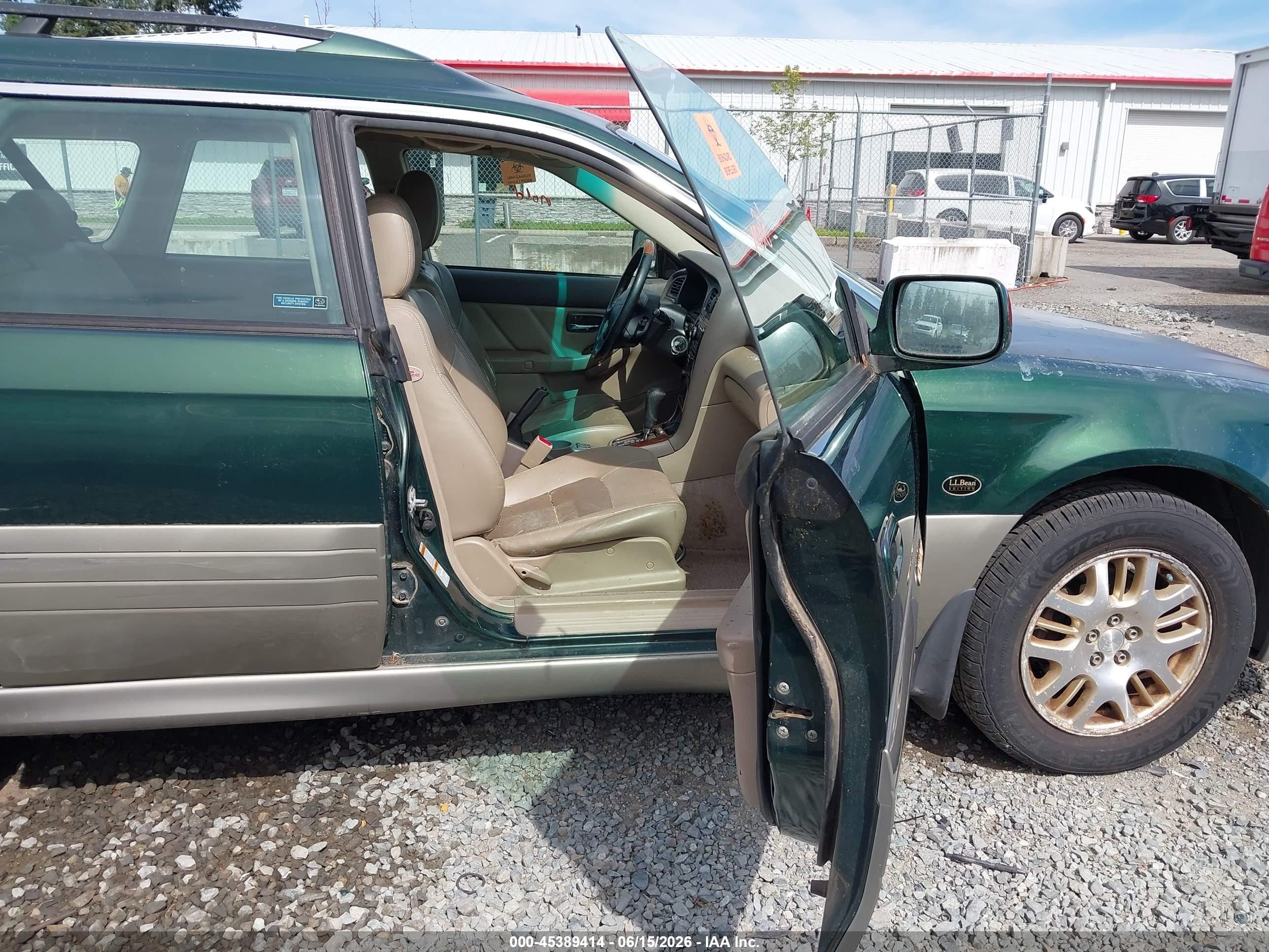 2002 Subaru Outback H6-3.0 L.l. Bean Edition Green vin: 4S3BH806827617581