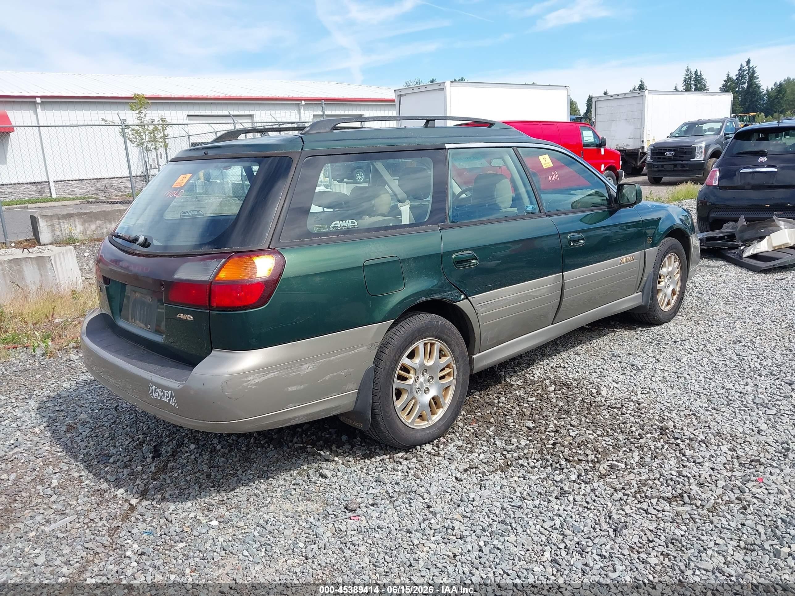 2002 Subaru Outback H6-3.0 L.l. Bean Edition Green vin: 4S3BH806827617581