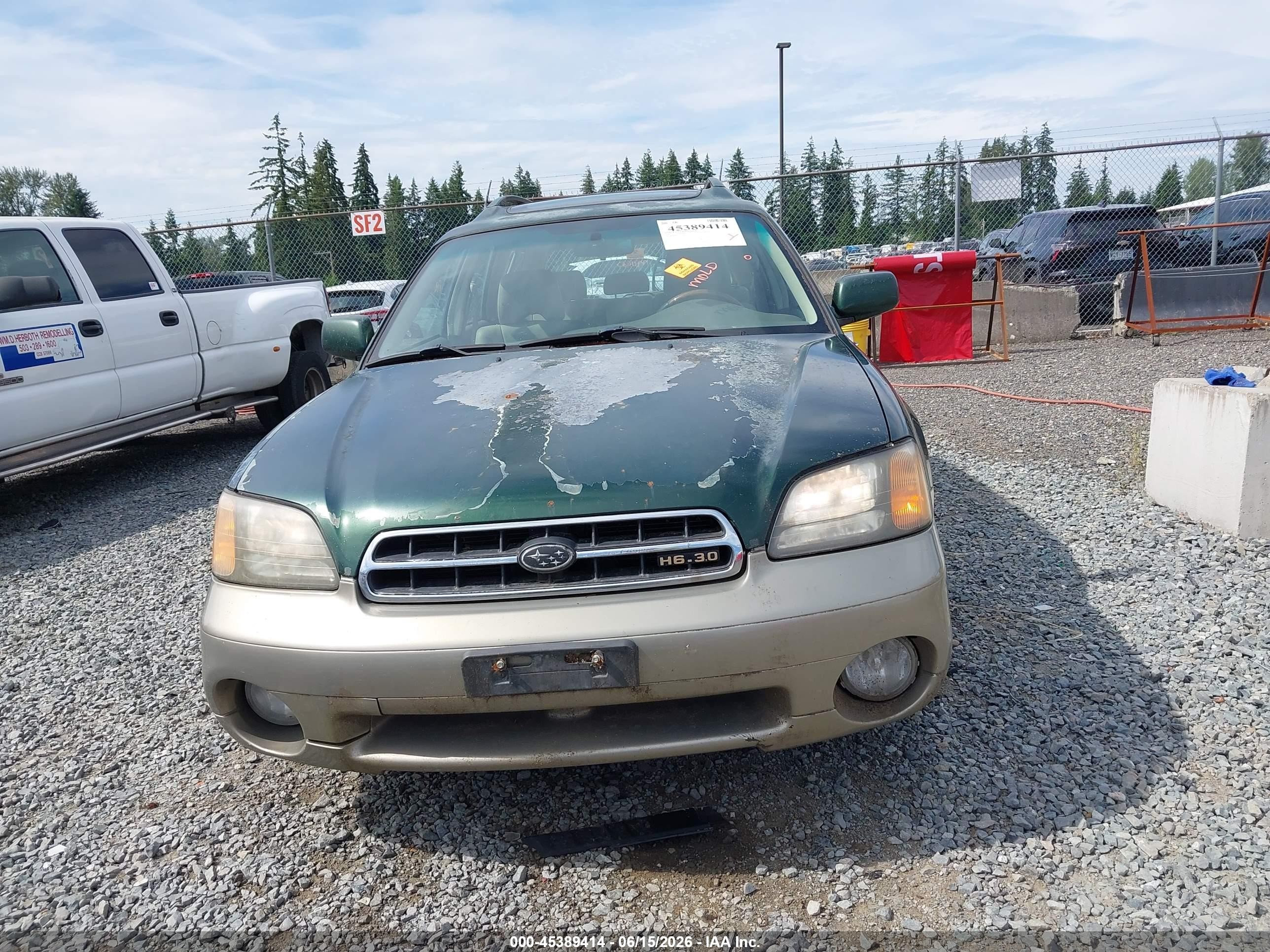 2002 Subaru Outback H6-3.0 L.l. Bean Edition Green vin: 4S3BH806827617581