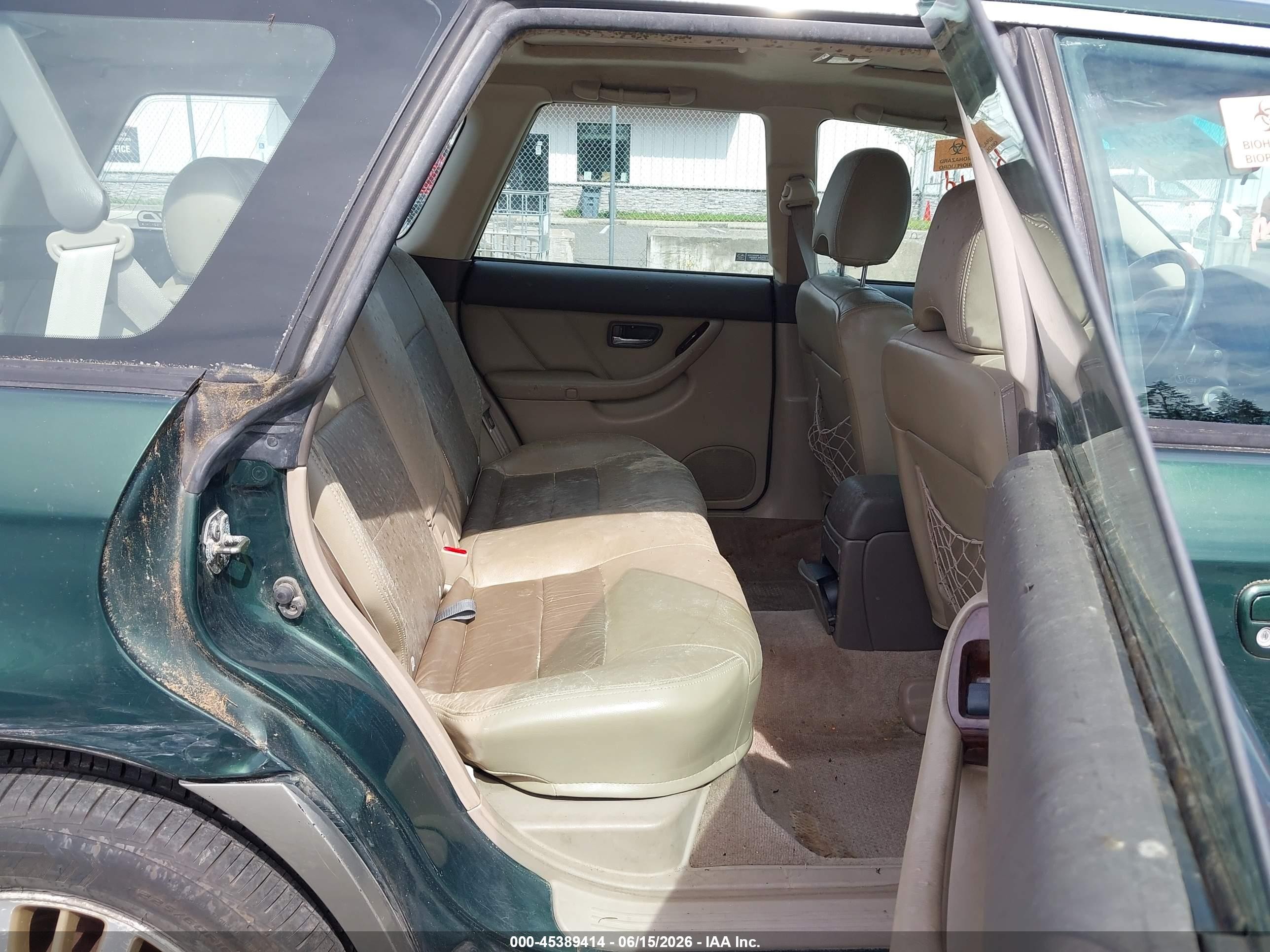 2002 Subaru Outback H6-3.0 L.l. Bean Edition Green vin: 4S3BH806827617581
