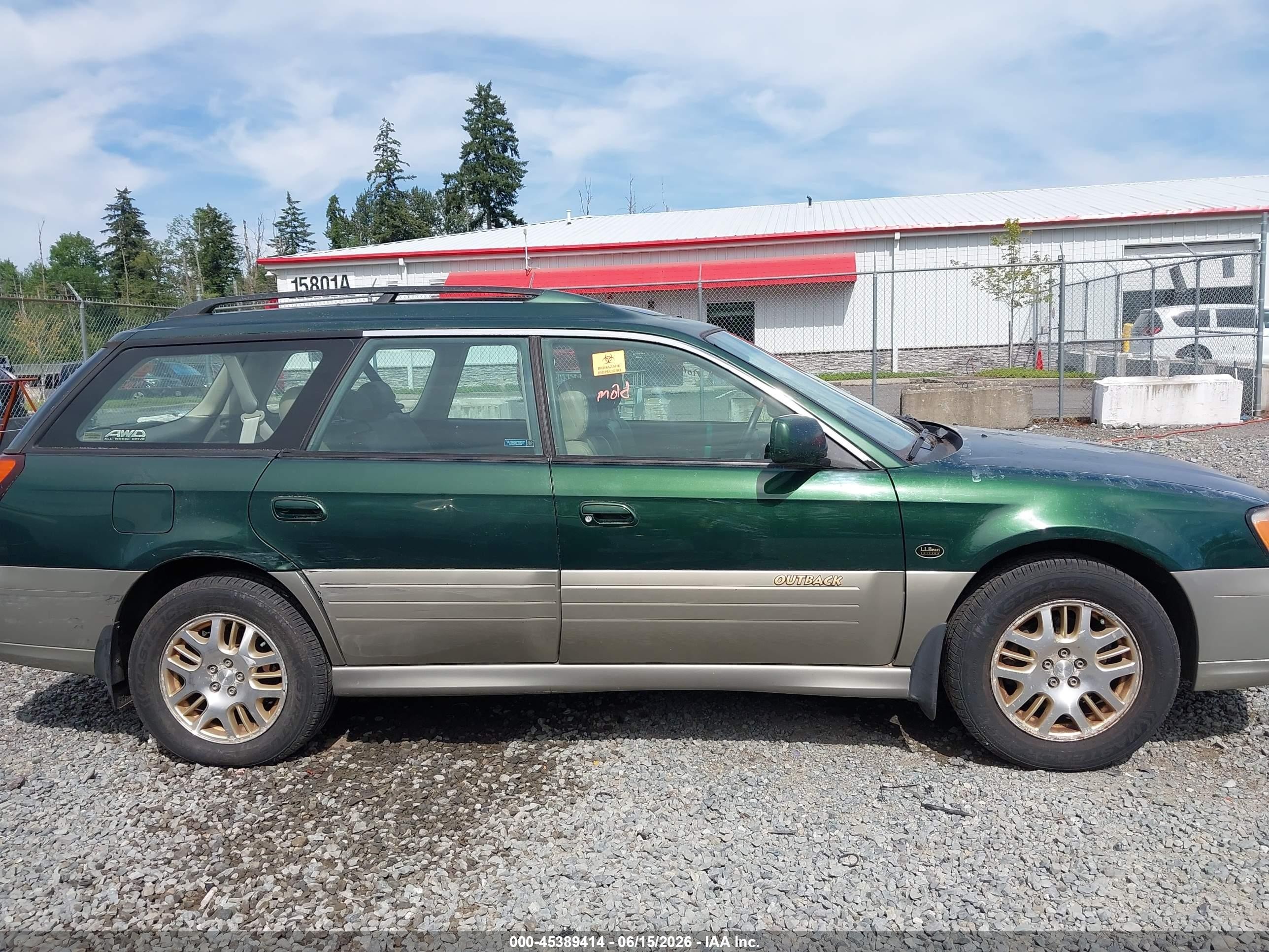 2002 Subaru Outback H6-3.0 L.l. Bean Edition Green vin: 4S3BH806827617581