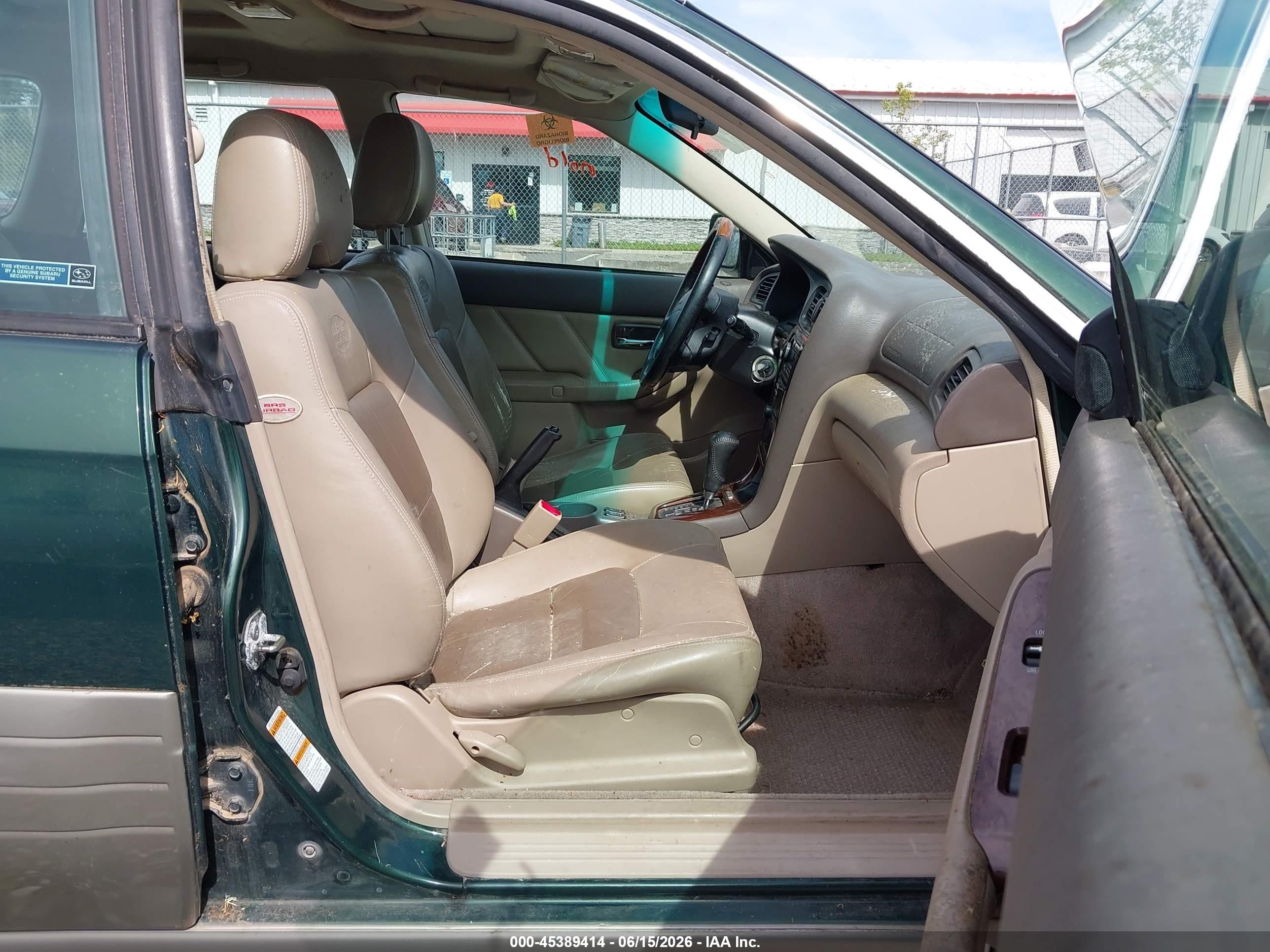 2002 Subaru Outback H6-3.0 L.l. Bean Edition Green vin: 4S3BH806827617581