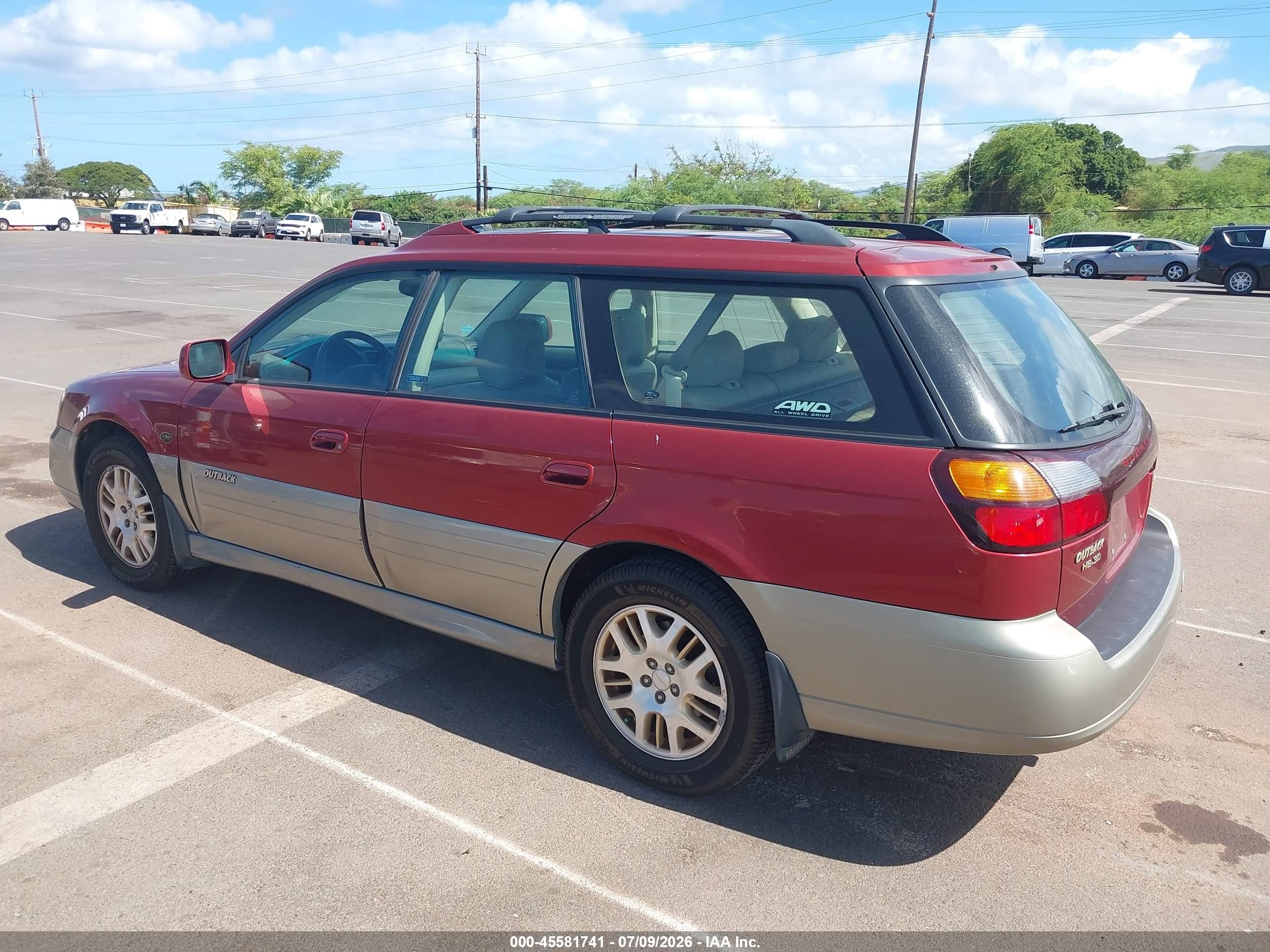 2002 Subaru Outback H6-3.0 L.l. Bean Edition Red vin: 4S3BH806827633604
