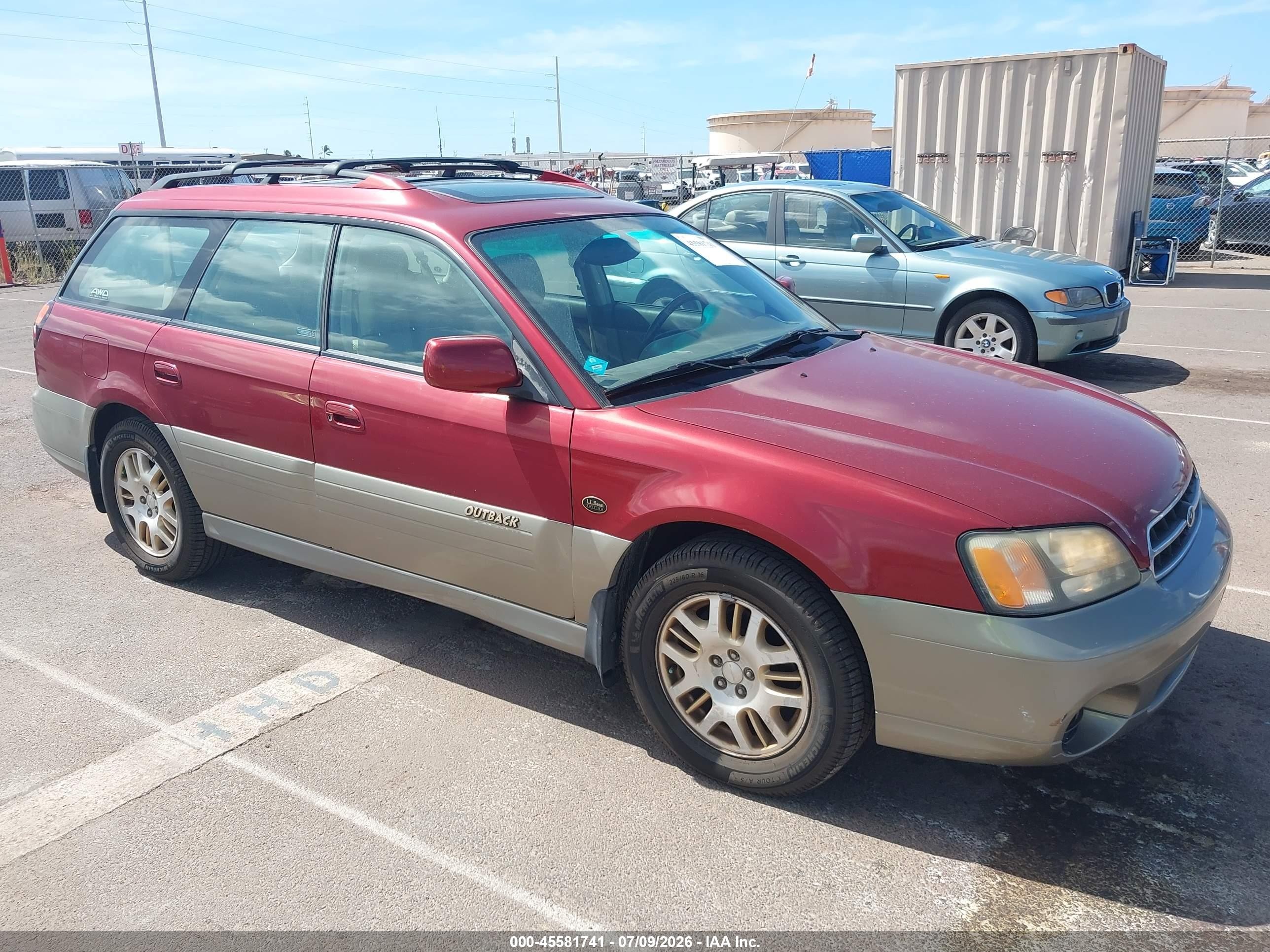 2002 Subaru Outback H6-3.0 L.l. Bean Edition Red vin: 4S3BH806827633604