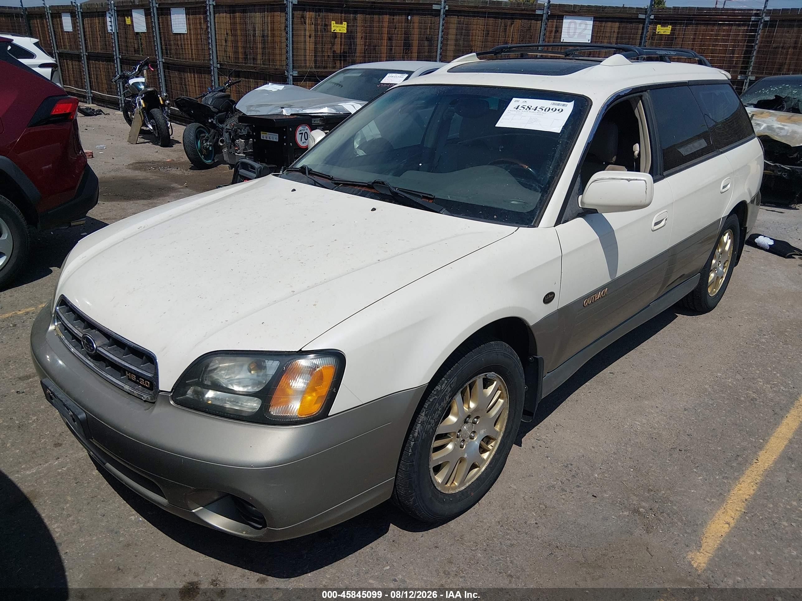2002 Subaru Outback H6-3.0 L.l. Bean Edition White vin: 4S3BH806927622336