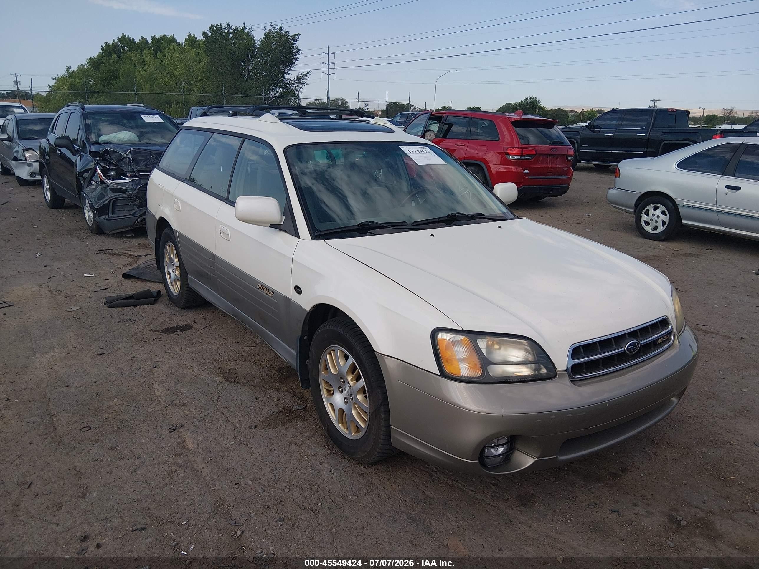2002 Subaru Outback H6-3.0 L.l. Bean Edition White vin: 4S3BH806927664716