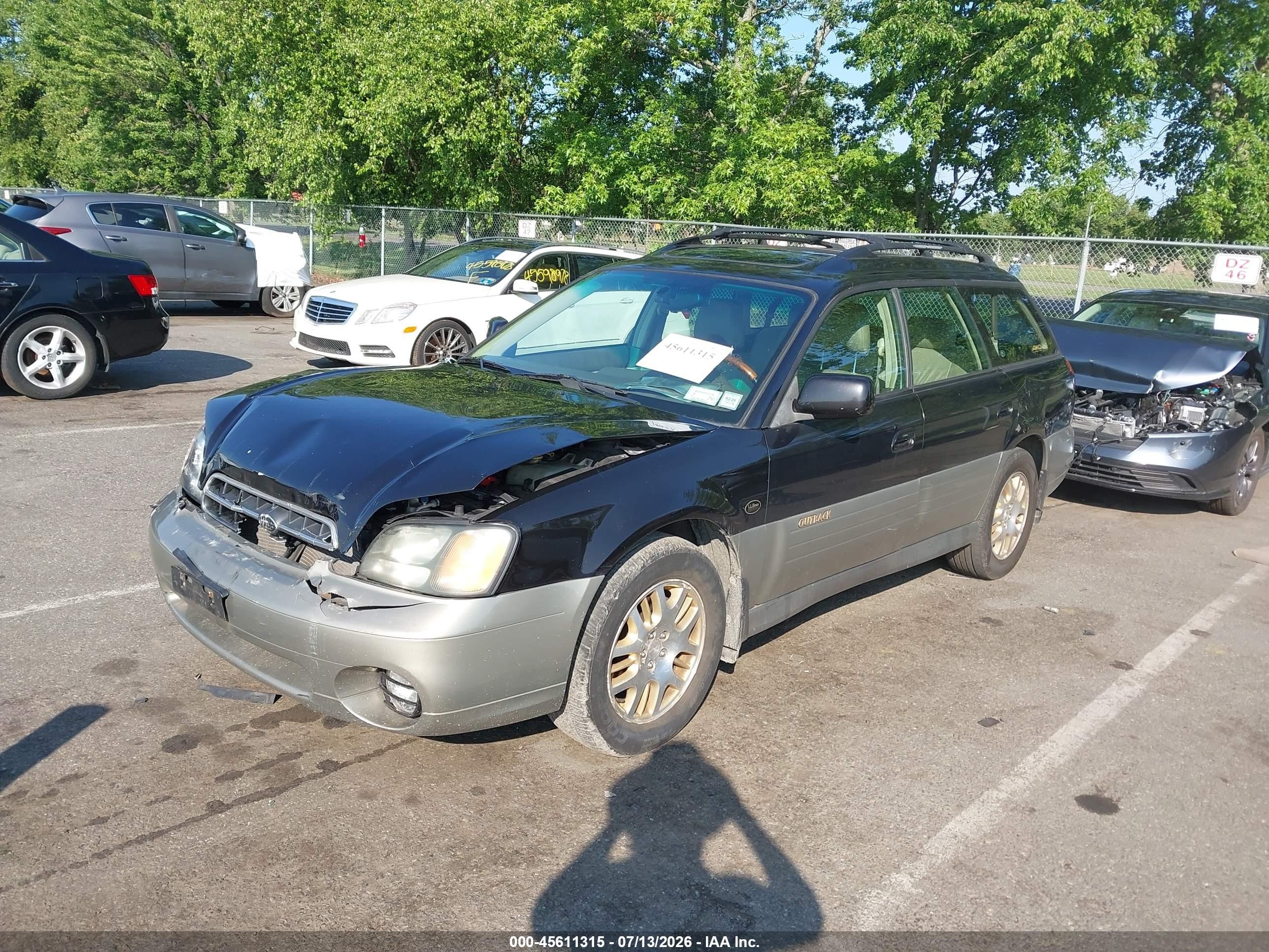 2002 Subaru Outback H6-3.0 L.l. Bean Edition Black vin: 4S3BH806X27659279