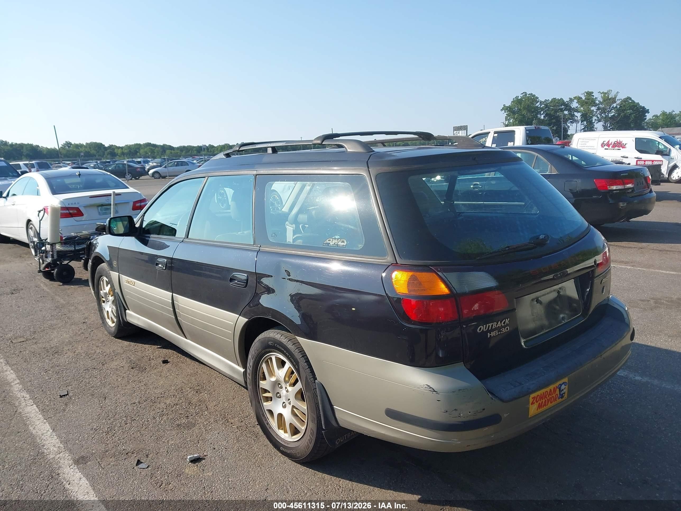2002 Subaru Outback H6-3.0 L.l. Bean Edition Black vin: 4S3BH806X27659279