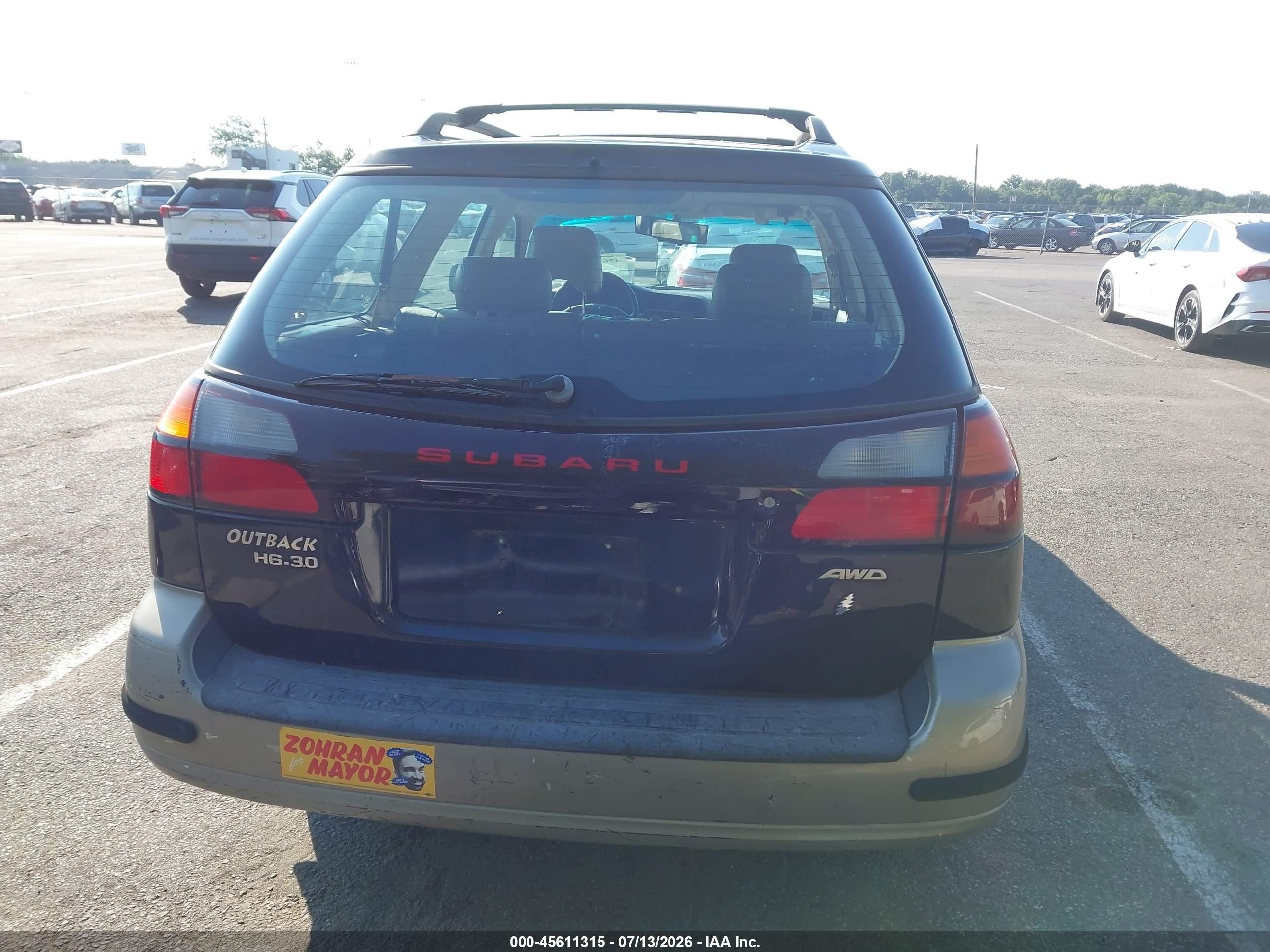 2002 Subaru Outback H6-3.0 L.l. Bean Edition Black vin: 4S3BH806X27659279