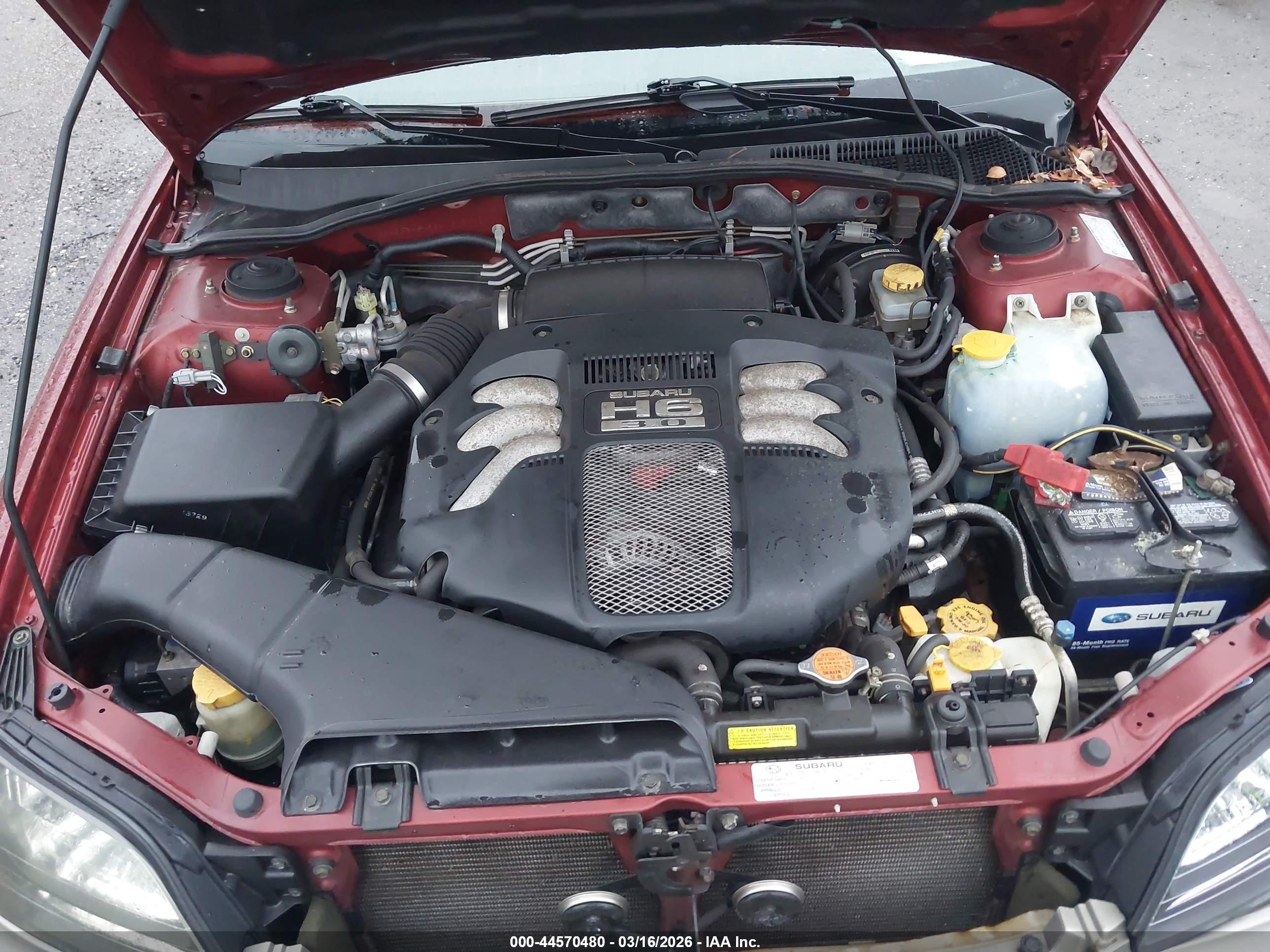 2004 Subaru Outback H6-3.0 W/35th Anniversary Edition Red vin: 4S3BH815547613092
