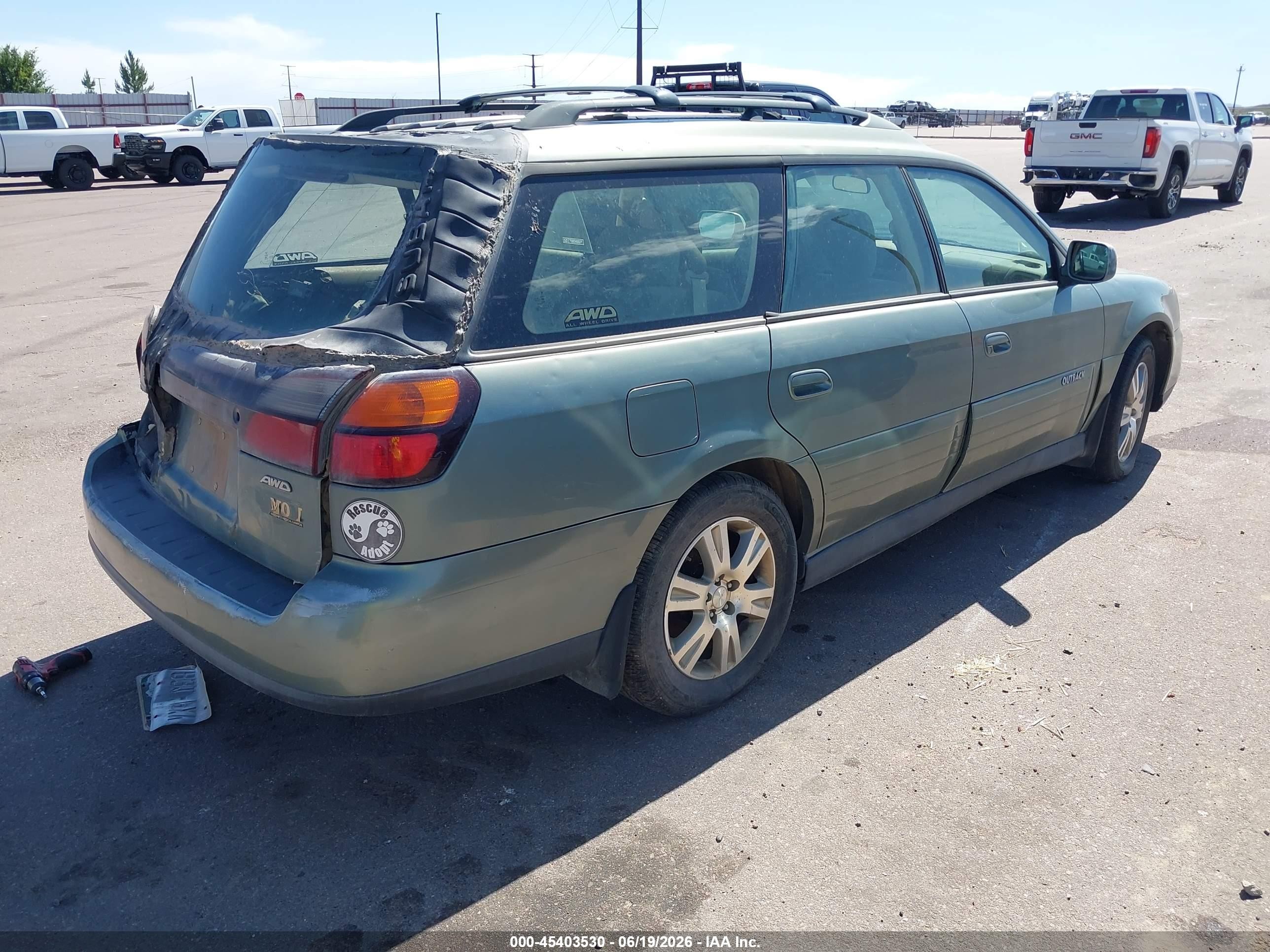 2004 Subaru Outback H6-3.0 W/35th Anniversary Edition Green vin: 4S3BH815X47638070