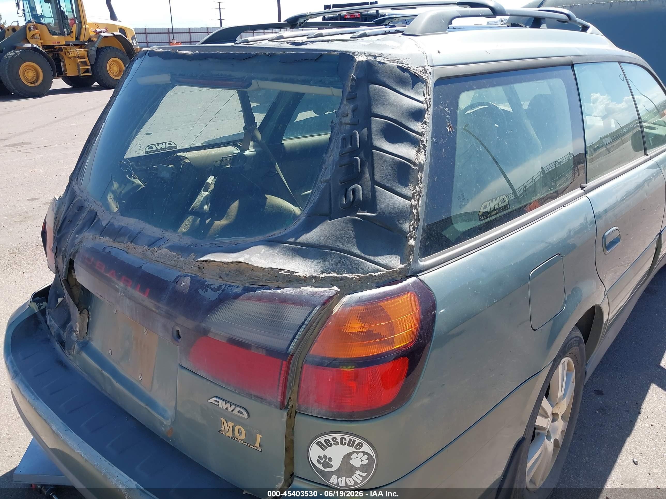 2004 Subaru Outback H6-3.0 W/35th Anniversary Edition Green vin: 4S3BH815X47638070