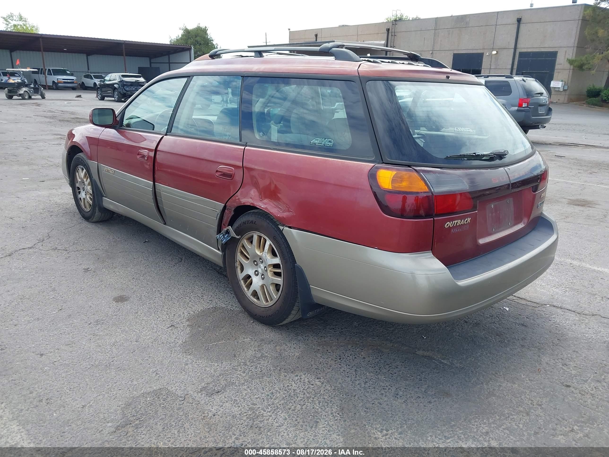 2003 Subaru Outback H6-3.0 Red vin: 4S3BH895137658677