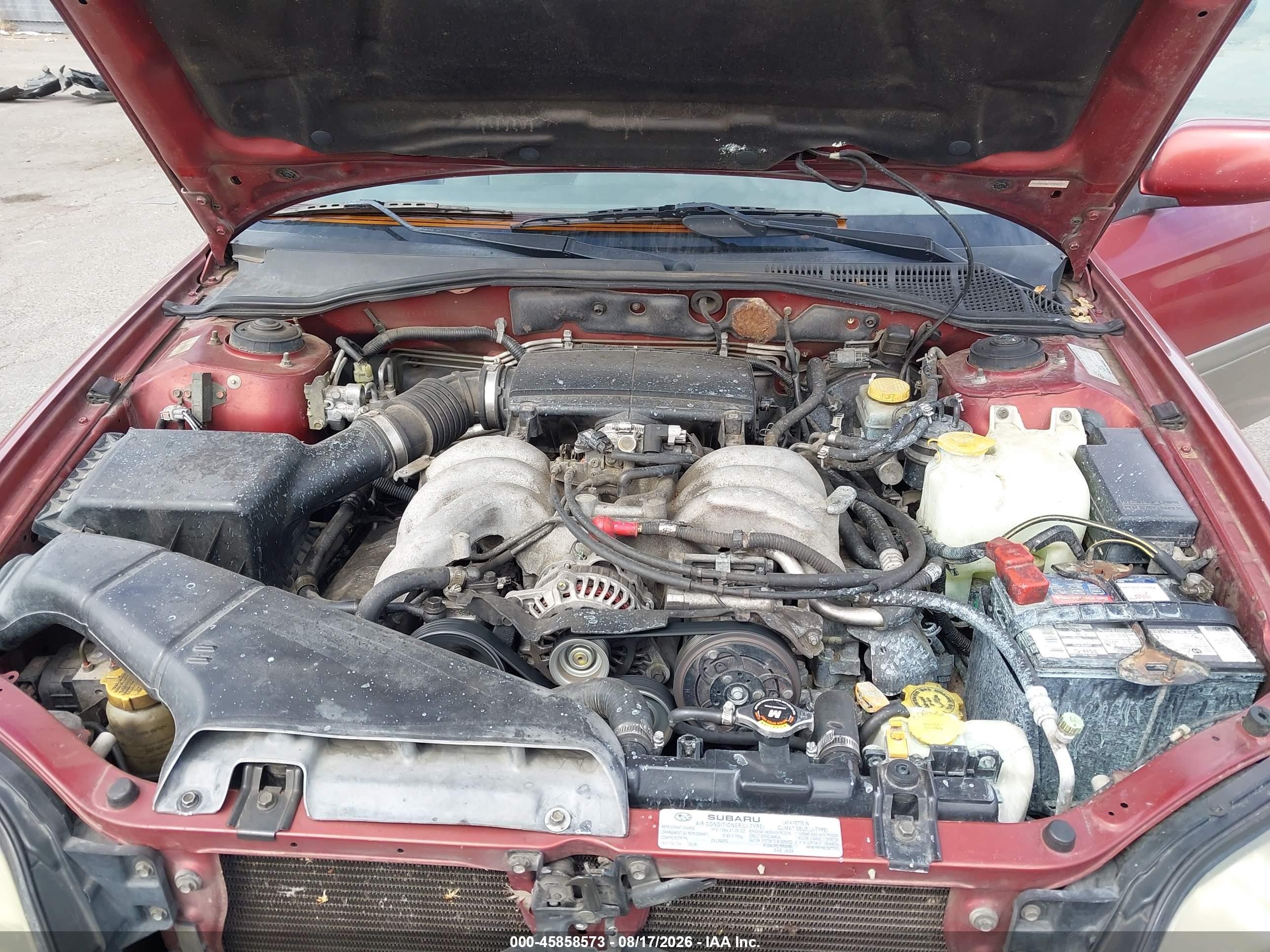 2003 Subaru Outback H6-3.0 Red vin: 4S3BH895137658677