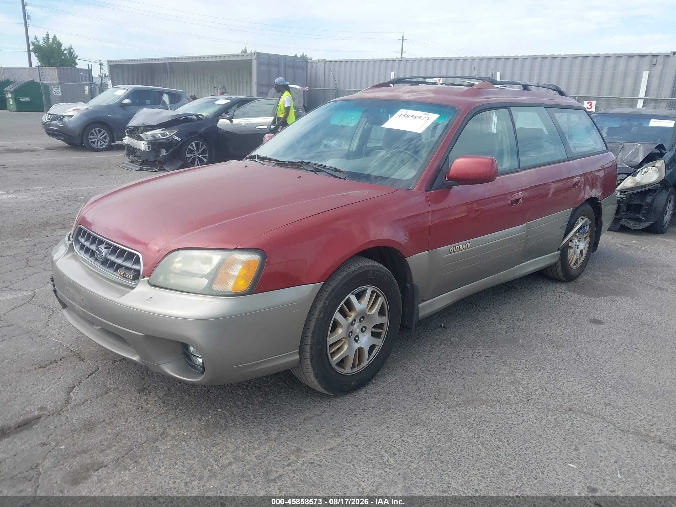 2003 Subaru Outback H6-3.0 Red vin: 4S3BH895137658677