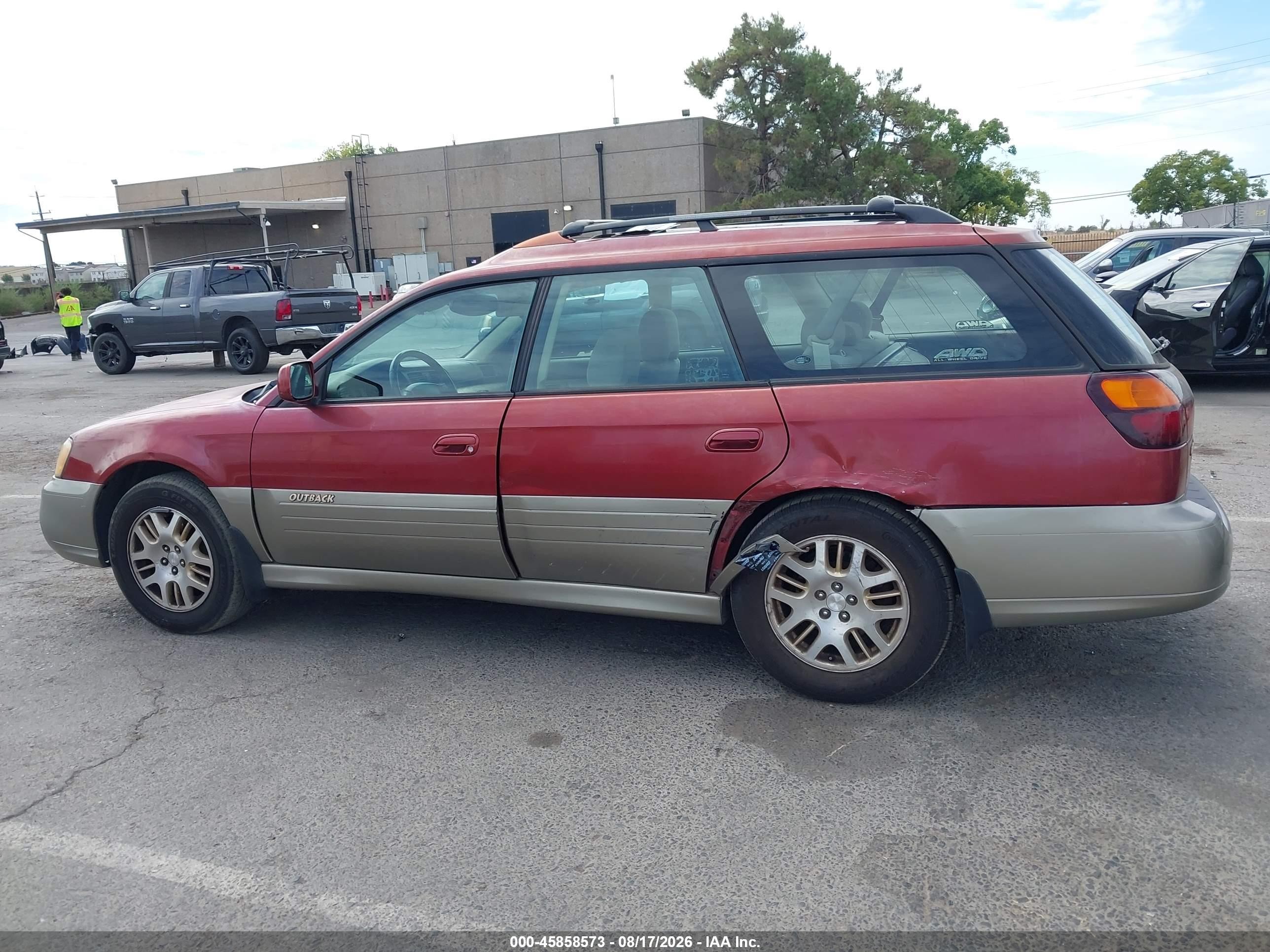 2003 Subaru Outback H6-3.0 Red vin: 4S3BH895137658677