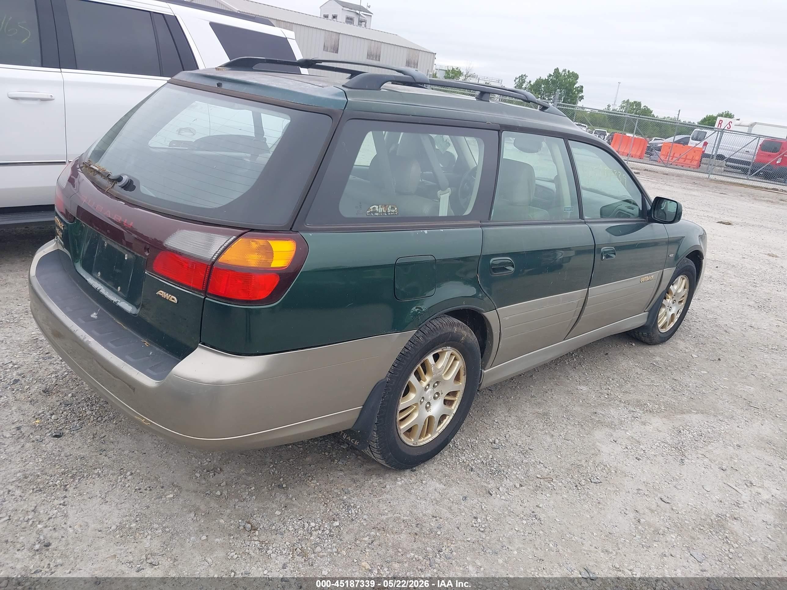 2001 Subaru Outback H6-3.0 Green vin: 4S3BH896517649065