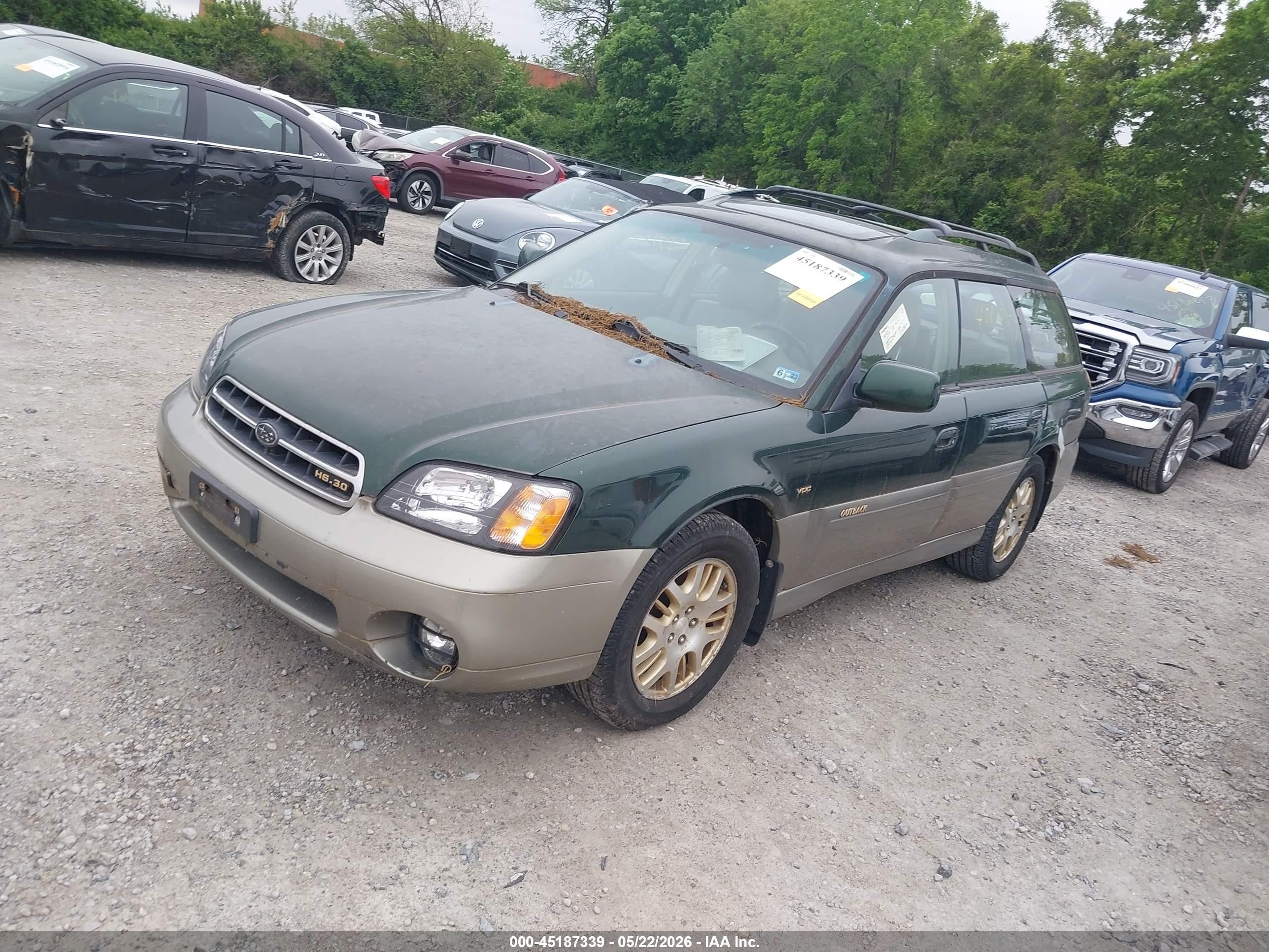 2001 Subaru Outback H6-3.0 Green vin: 4S3BH896517649065